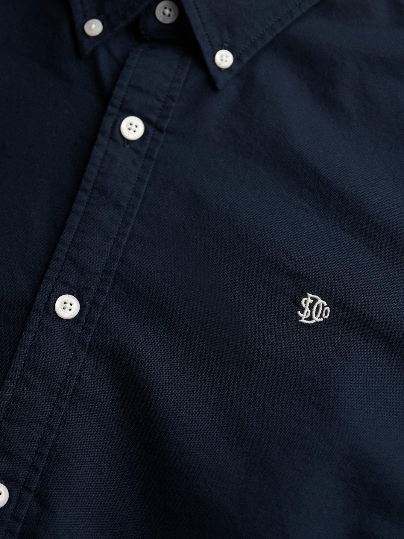  image of superdry-classic-oxford-long-sleeve-shirt-navy
