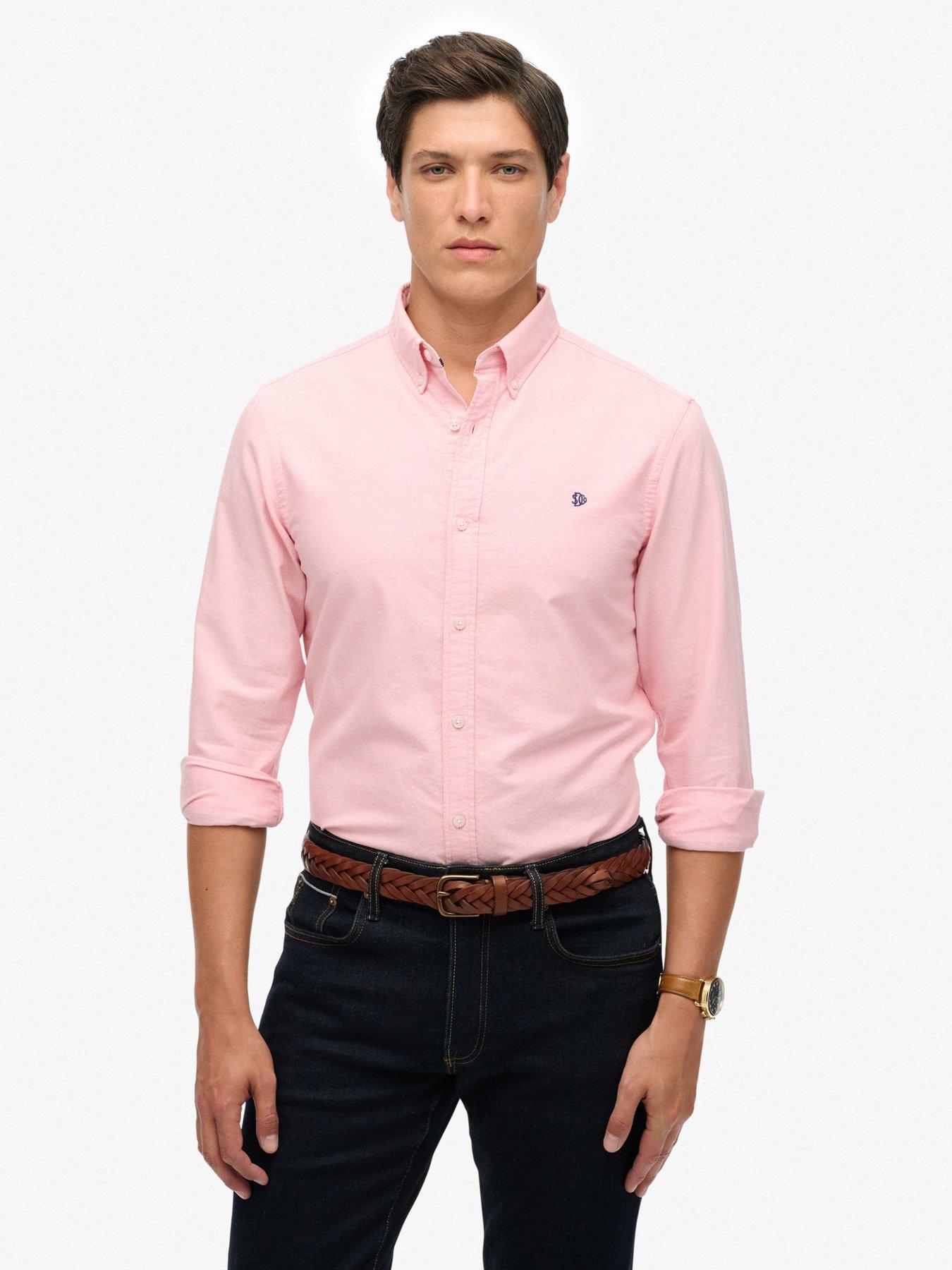 front image of superdry-classic-oxford-long-sleeve-shirt-pink