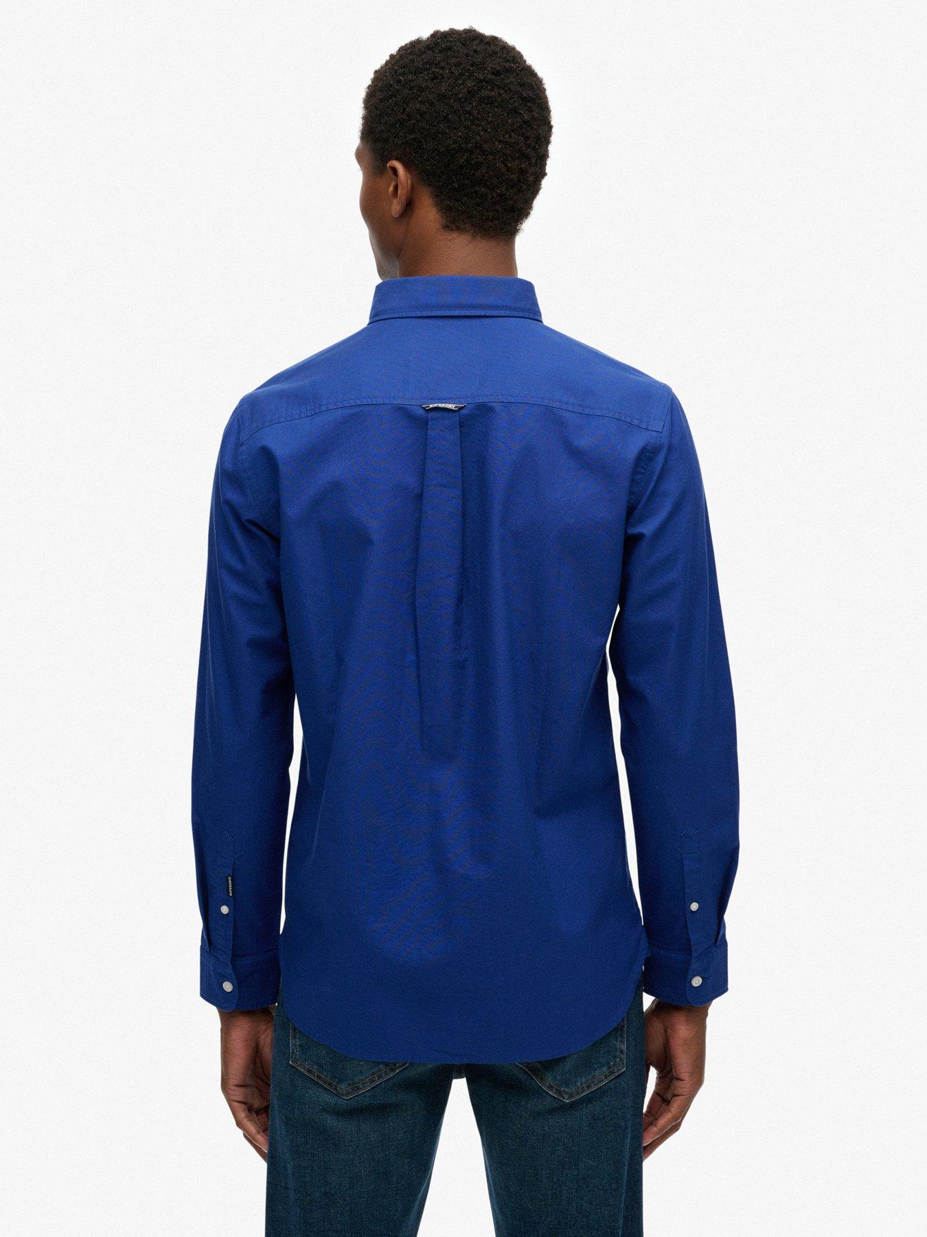 stillFront image of superdry-superdry-classic-oxford-long-sleeve-shirt-blue
