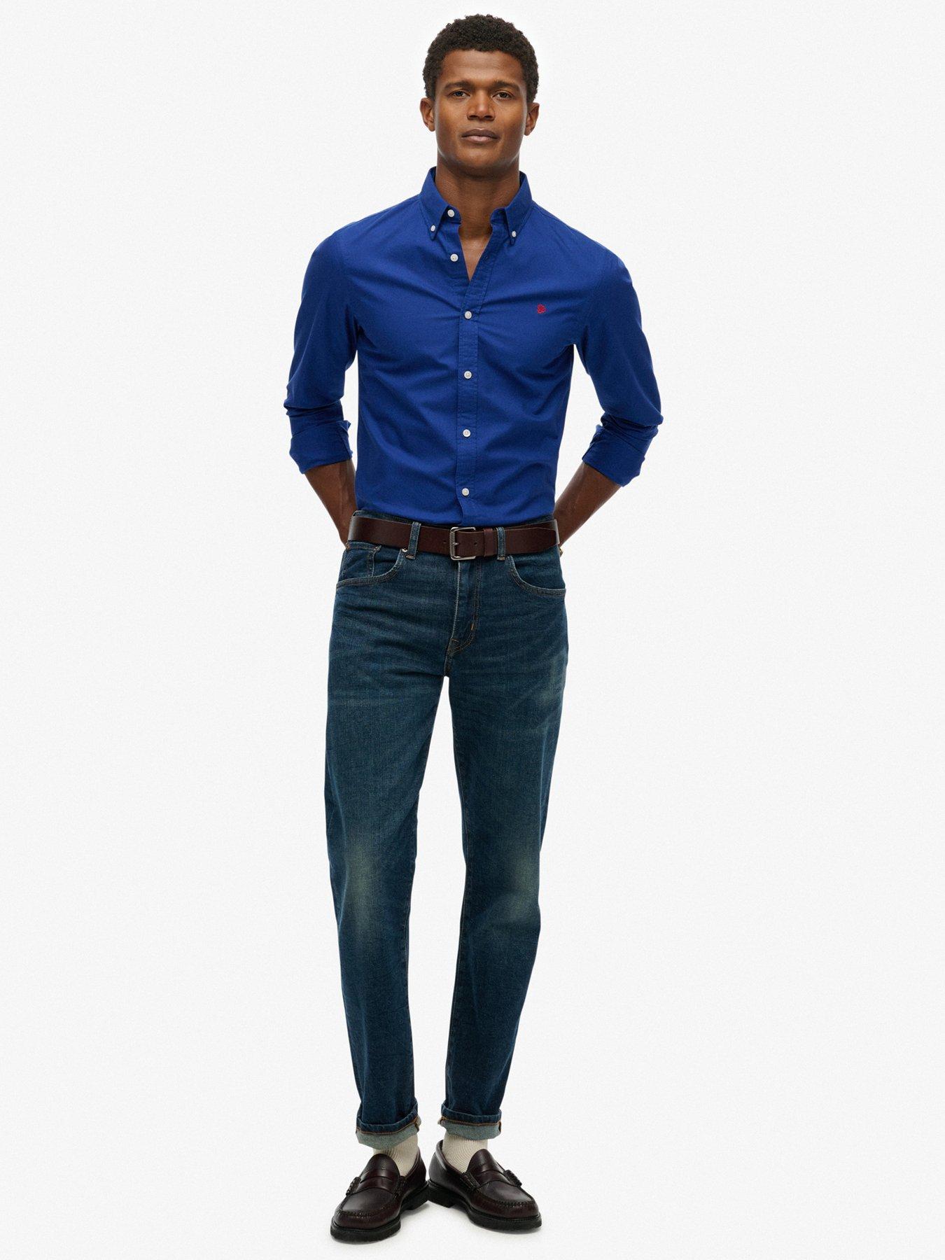  image of superdry-superdry-classic-oxford-long-sleeve-shirt-blue