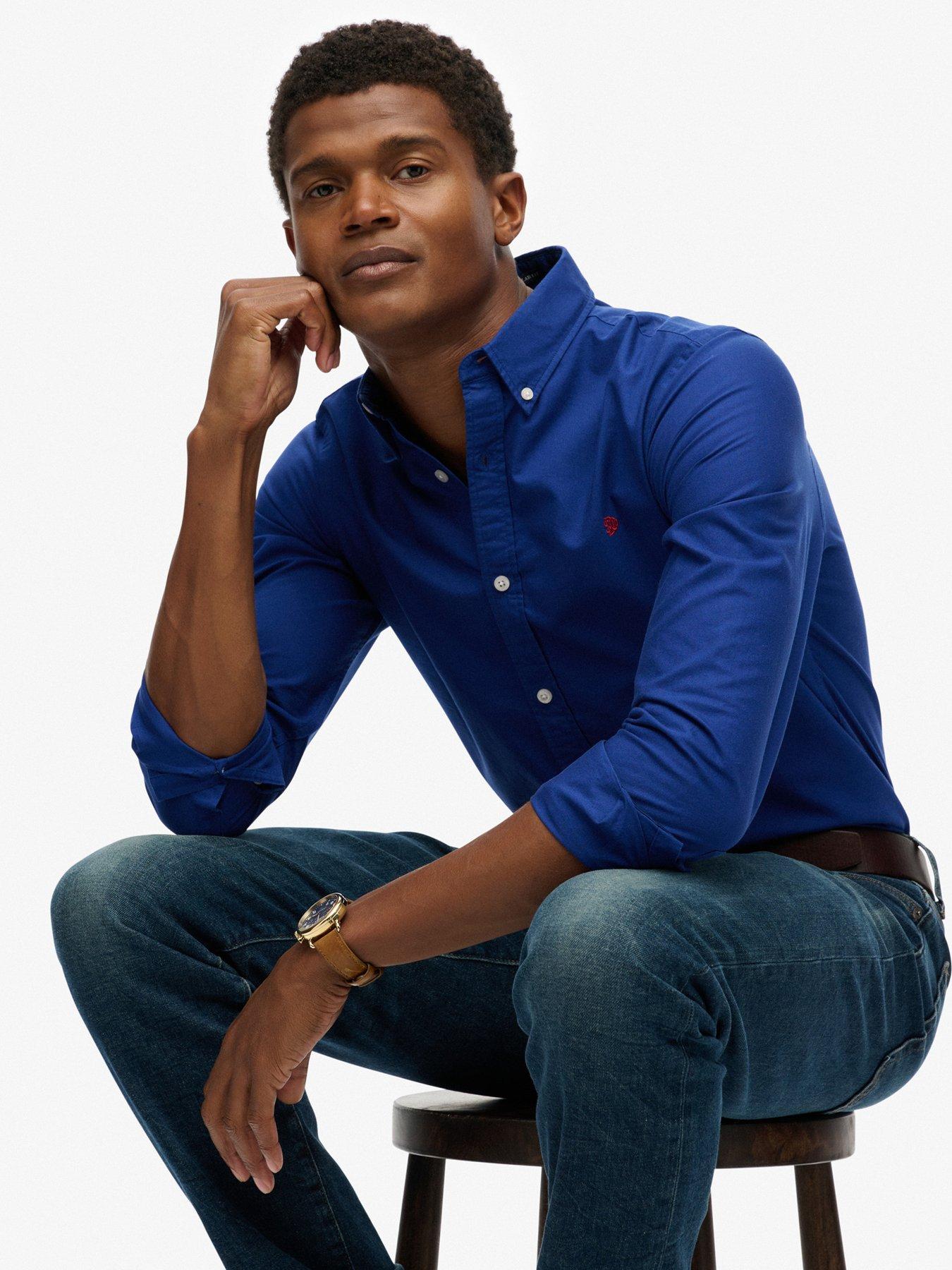  image of superdry-superdry-classic-oxford-long-sleeve-shirt-blue
