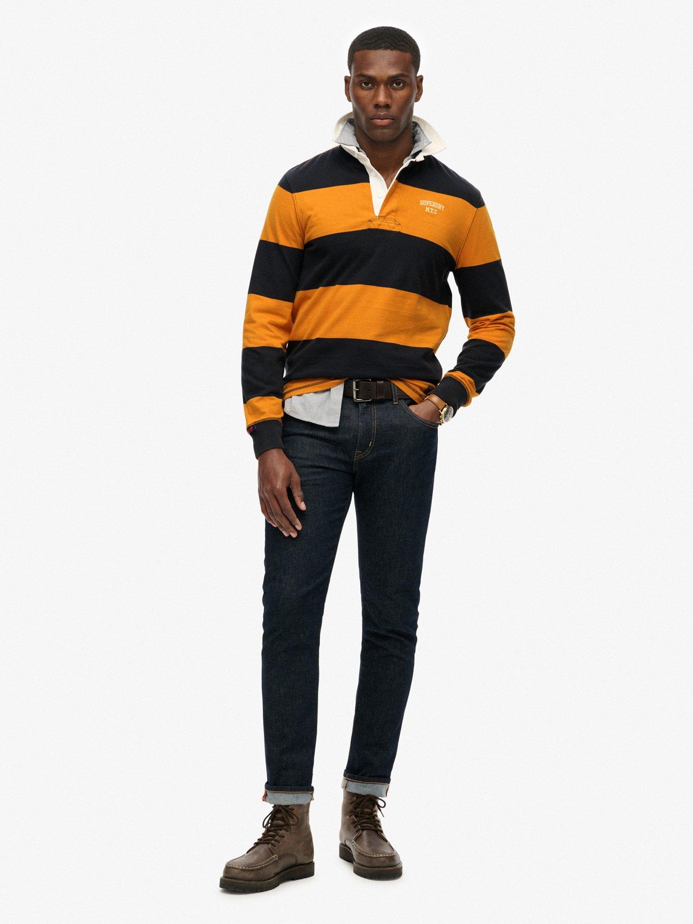  image of superdry-vintage-athletic-rugby-long-sleeve-t-shirt-yellow