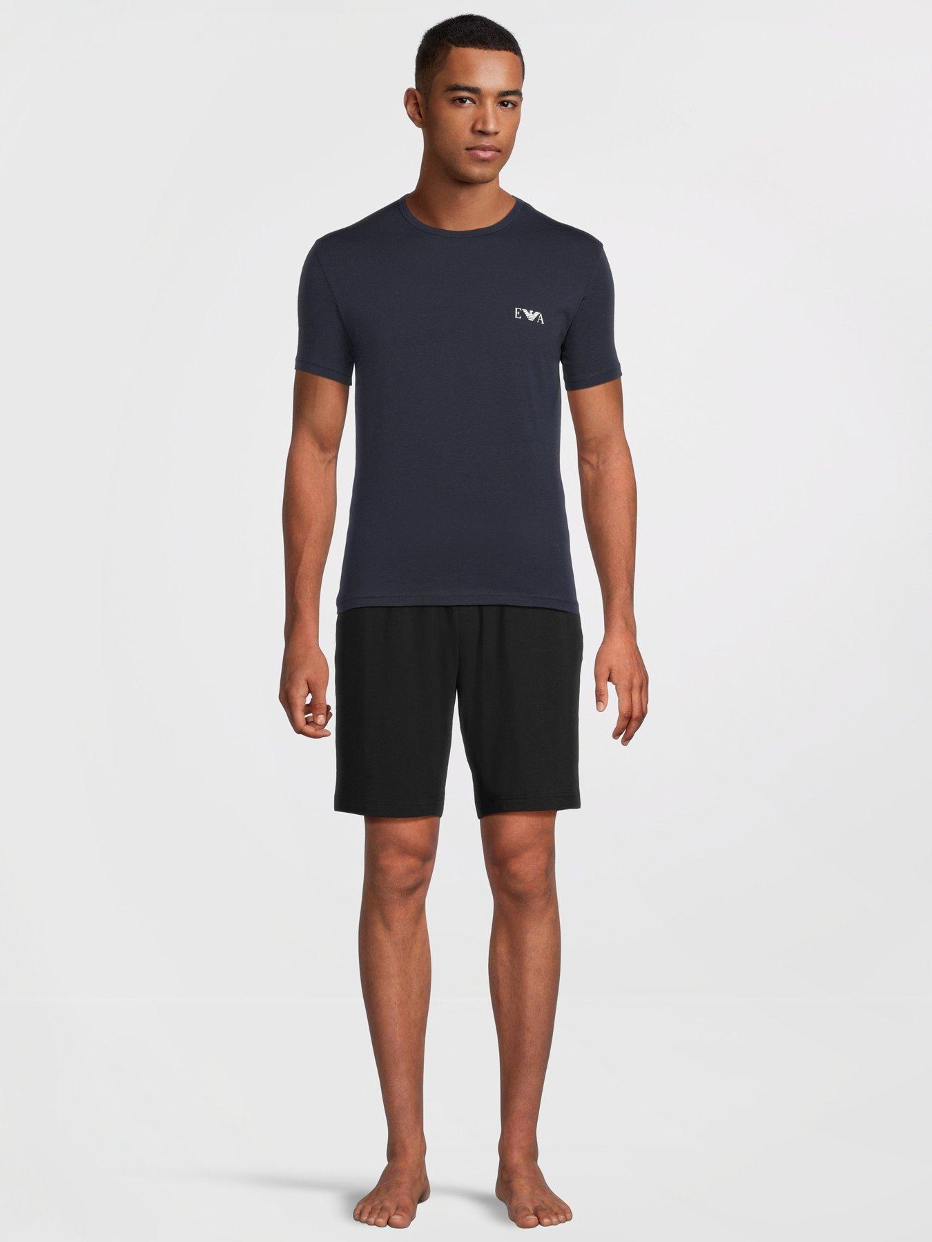 Image 4 of 6 of Emporio Armani Bodywear 2 Pack Stretch Cotton Crew Neck T-Shirts - Navy