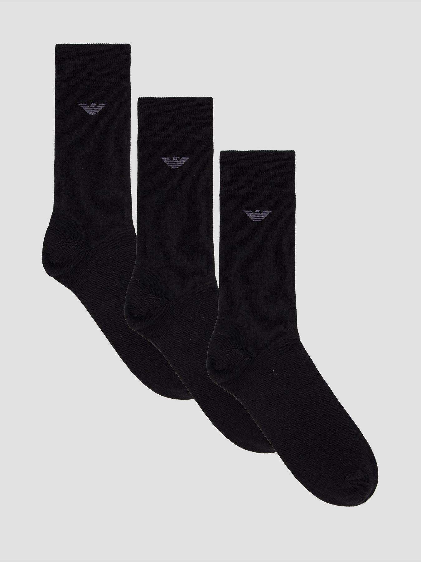 Emporio Armani Bodywear 3 Pack Crew Socks - Black