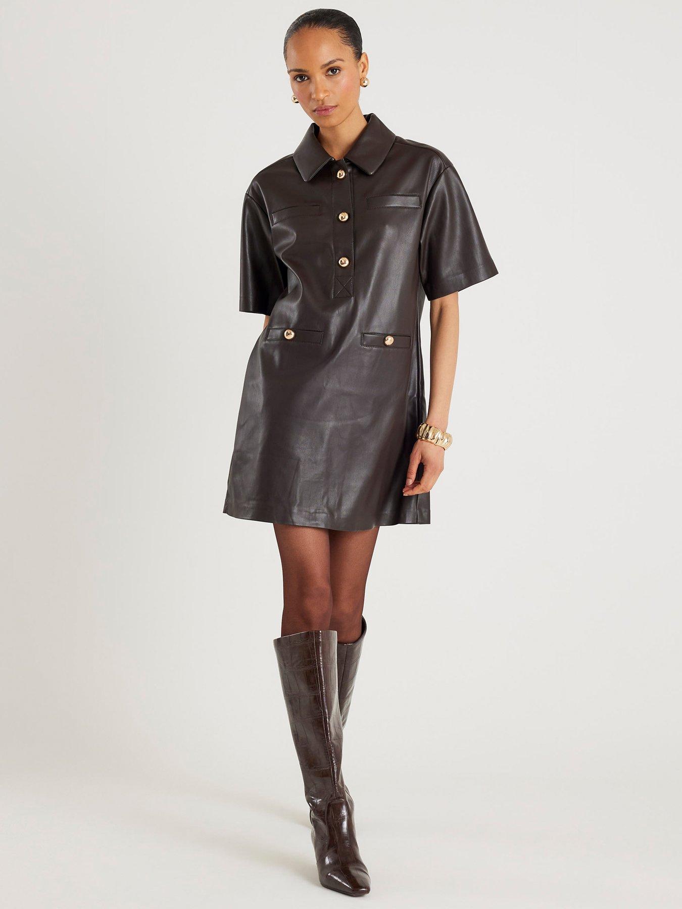 River Island Pocket Detail T-Shirt Dress - Brown