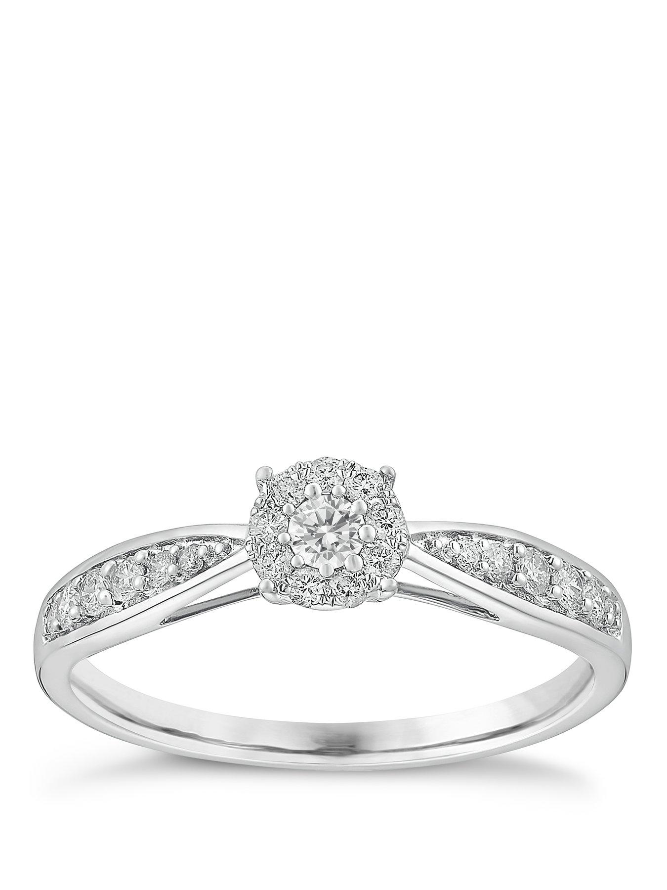 ernest-jones-engagement-ring-9ct-gold-halo-cluster-025ct-diamond-ring-white