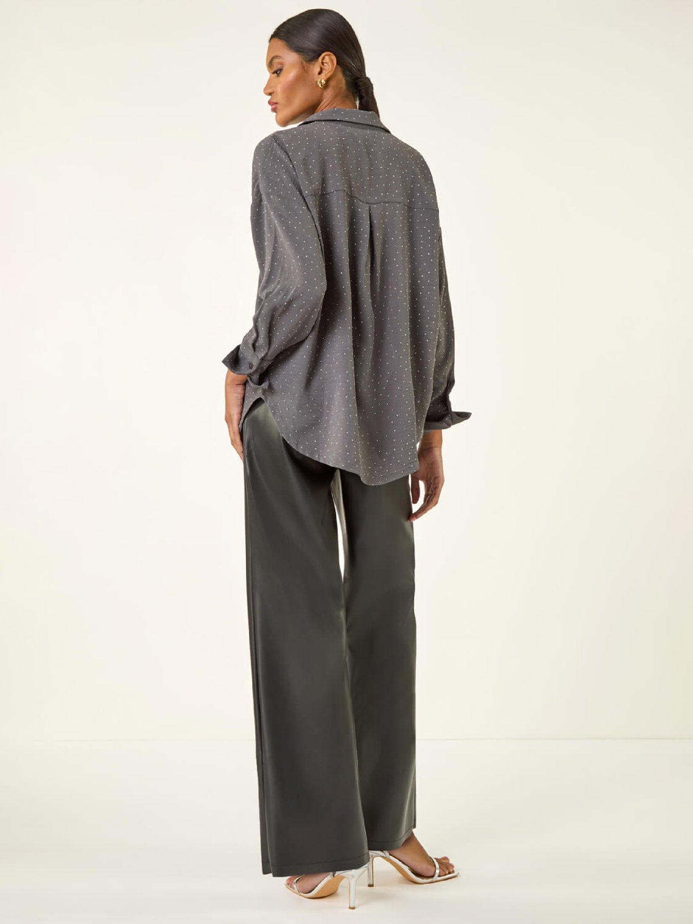 Image 2 of 5 of Roman Hotfix Collared Longline Shirt