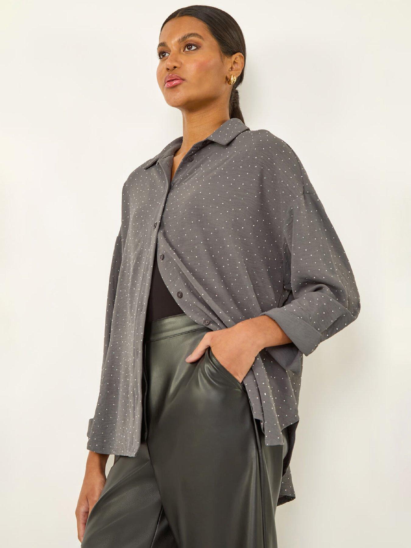 Image 4 of 5 of Roman Hotfix Collared Longline Shirt