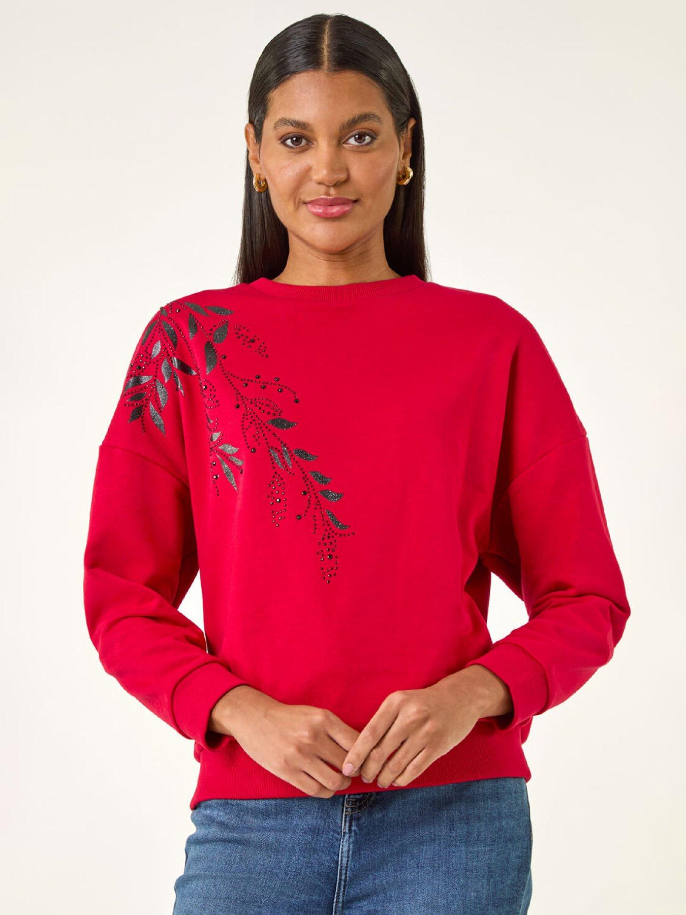 Roman Placement Print Jersey Stretch Top