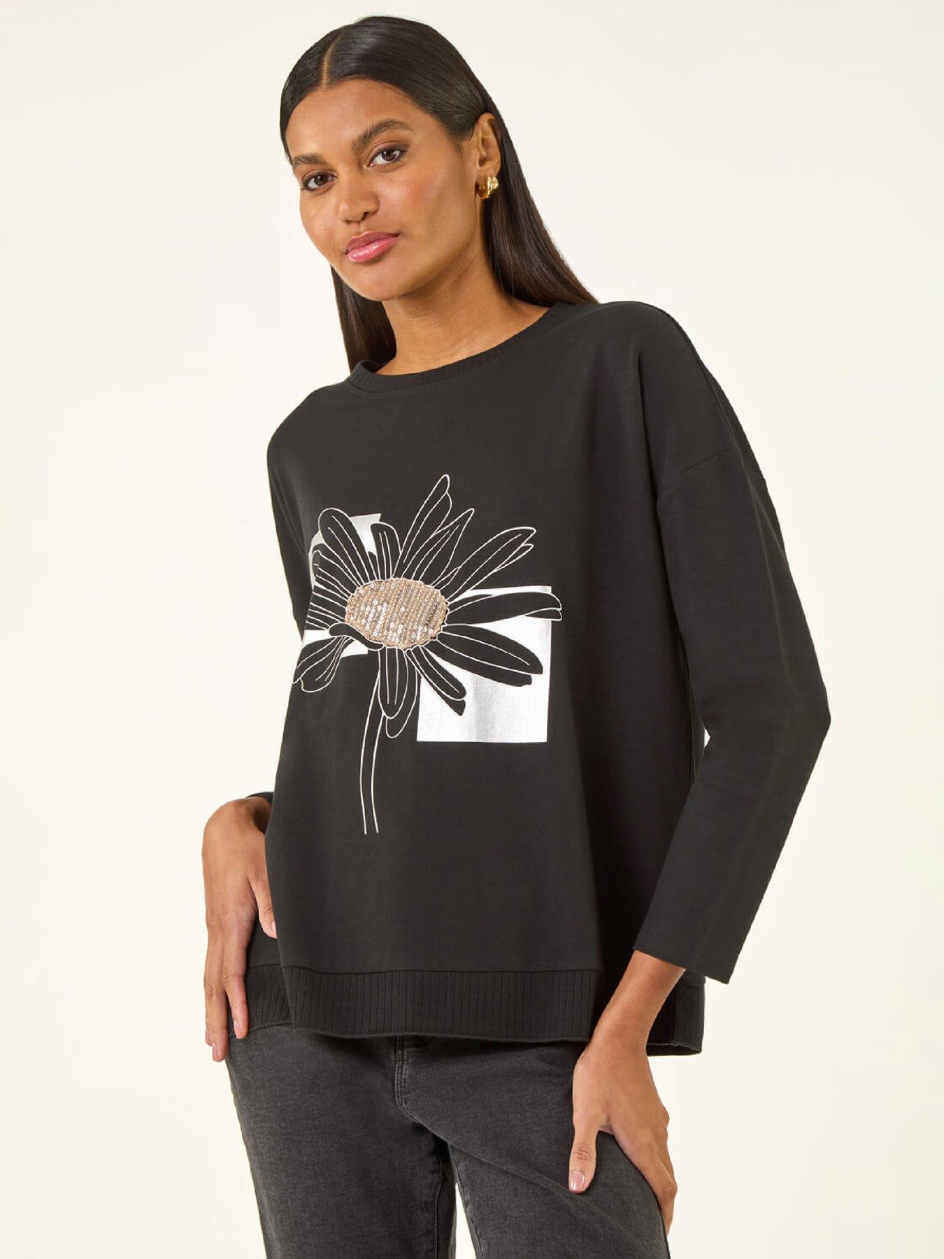  image of roman-floral-print-stretch-top