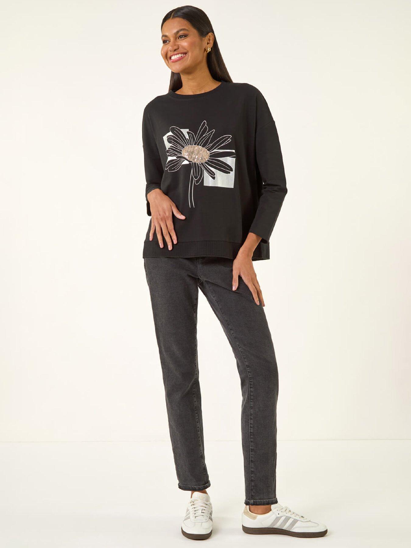  image of roman-floral-print-stretch-top