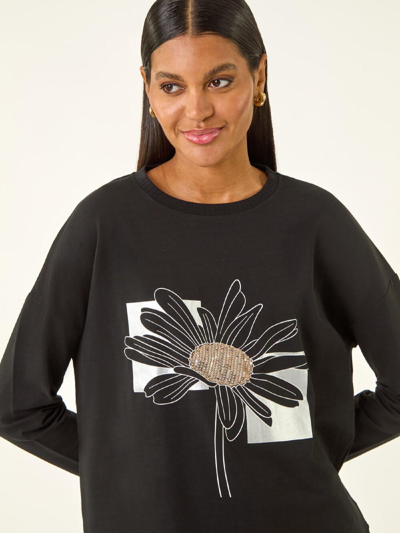  image of roman-floral-print-stretch-top