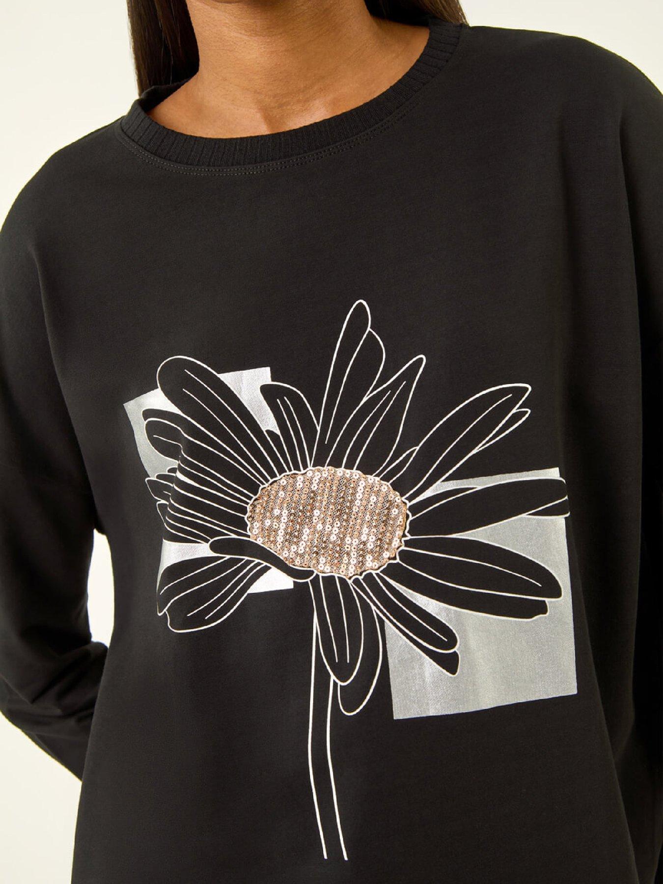  image of roman-floral-print-stretch-top