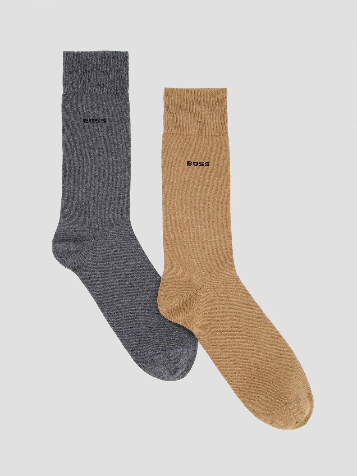  image of boss-2-pack-small-logo-cotton-crew-socks-assorted