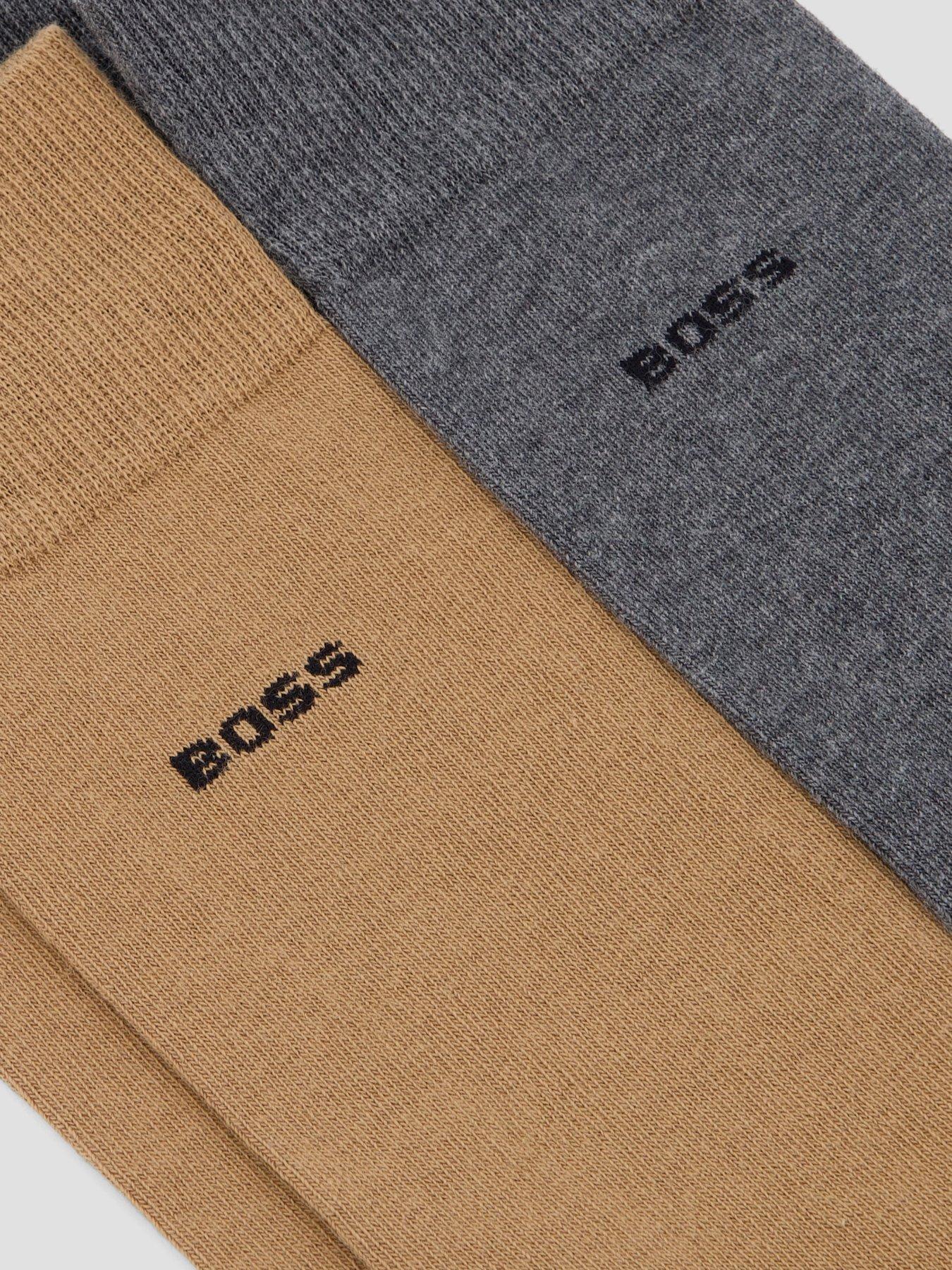  image of boss-2-pack-small-logo-cotton-crew-socks-assorted