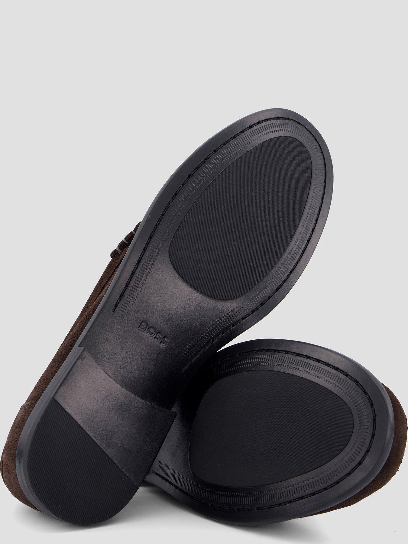 Image 4 of 7 of BOSS Tevan Moccasin Suede Loafers - Brown