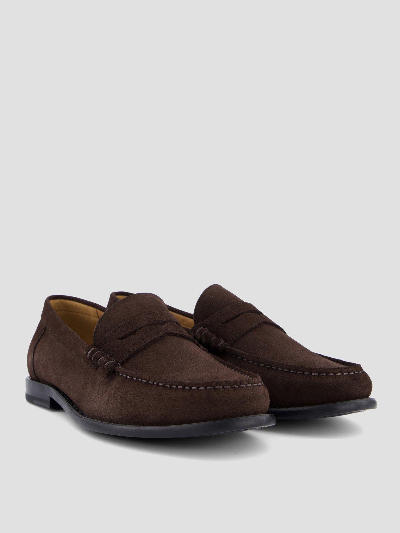 Image 6 of 7 of BOSS Tevan Moccasin Suede Loafers - Brown