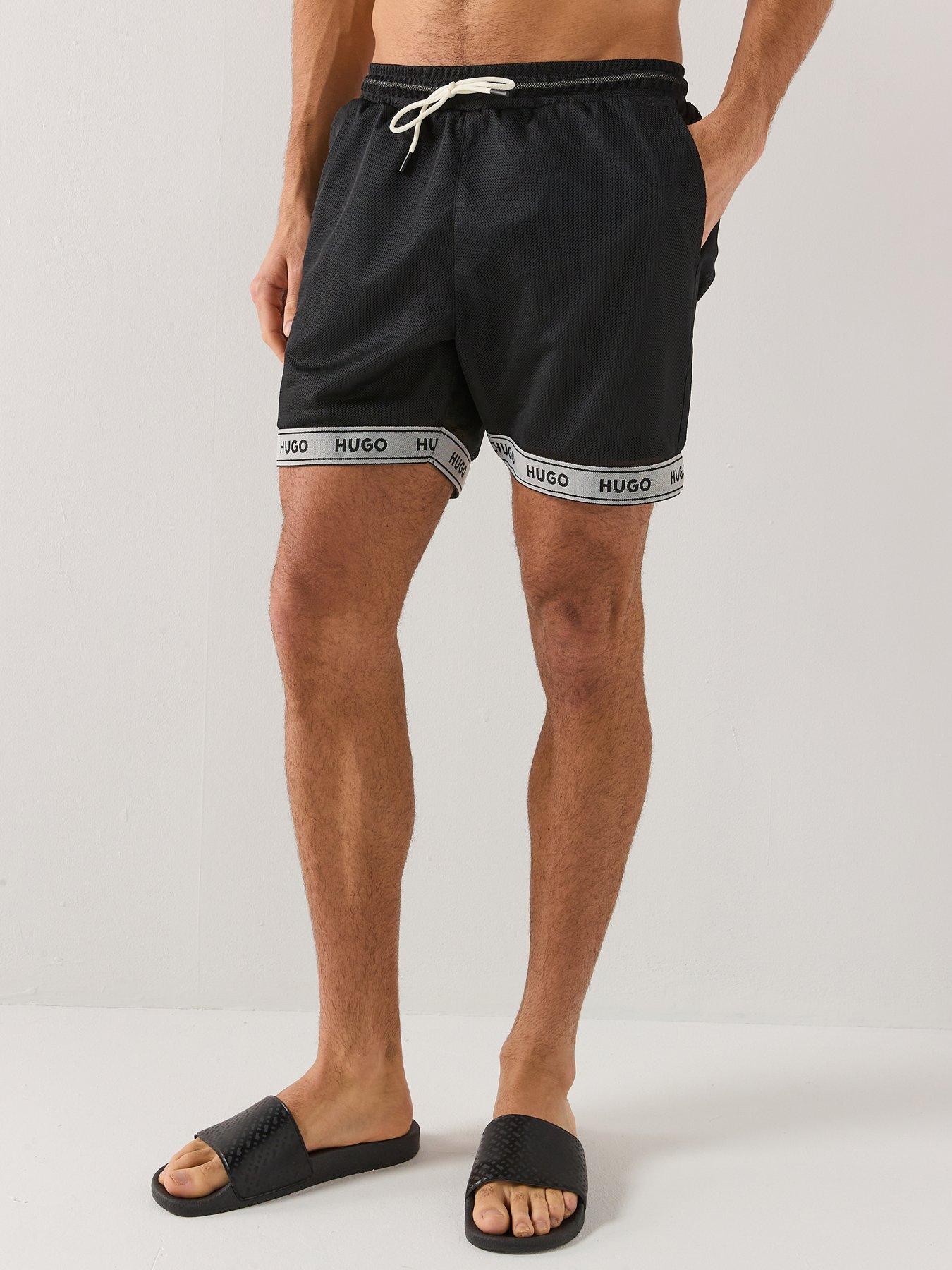 HUGO Lite Mesh Swim Shorts - Black