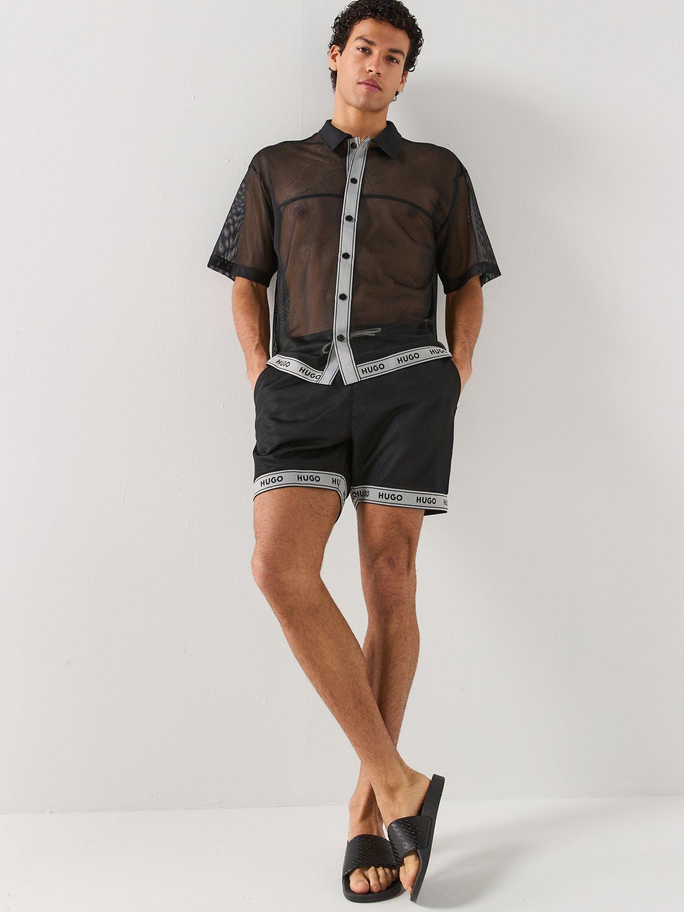 Image 3 of 4 of HUGO Lite Mesh Swim Shorts - Black