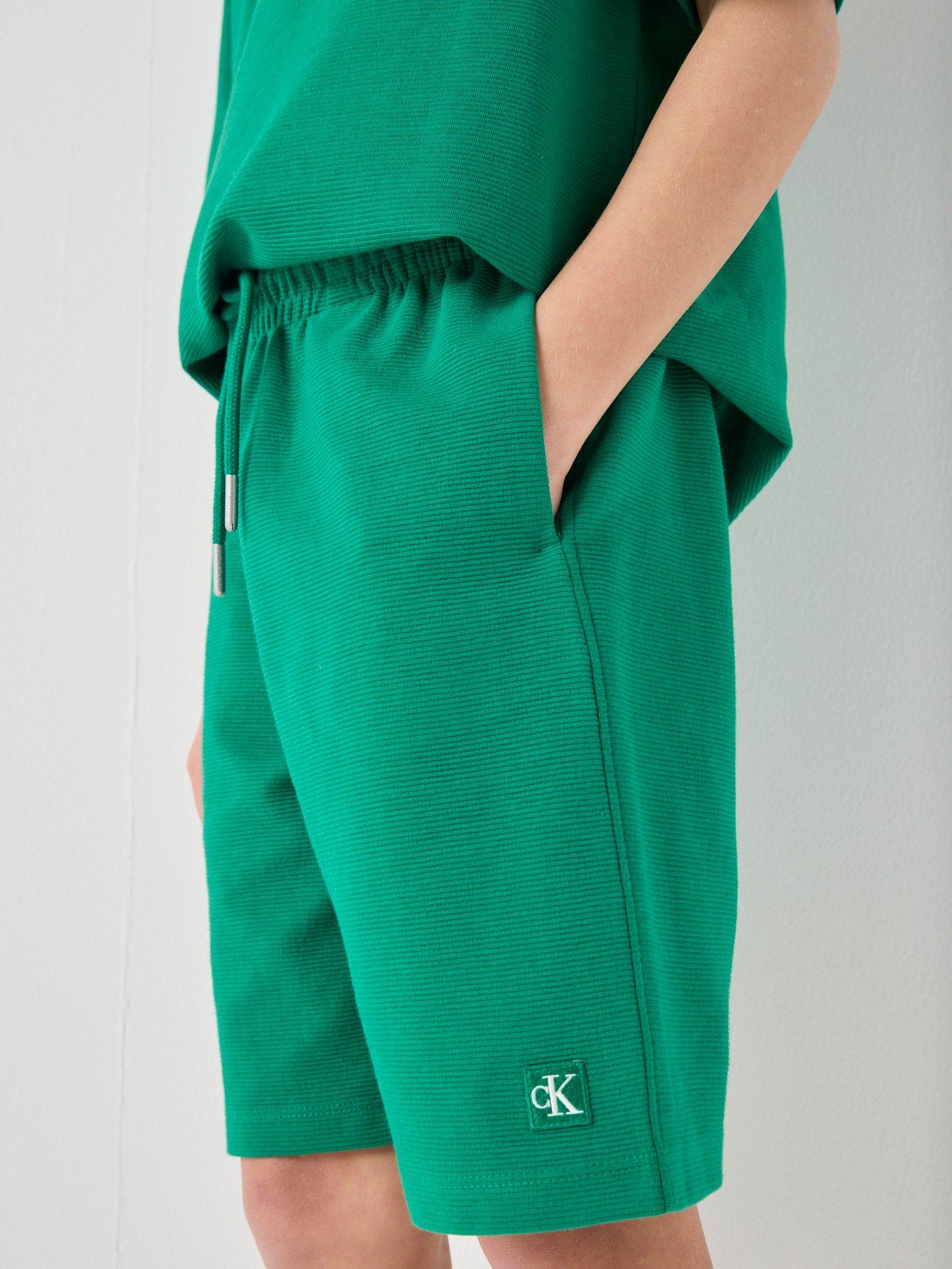 Image 6 of 6 of Calvin Klein Jeans Boys Ottoman Short Sleeve T-Shirt And Short Set - Green