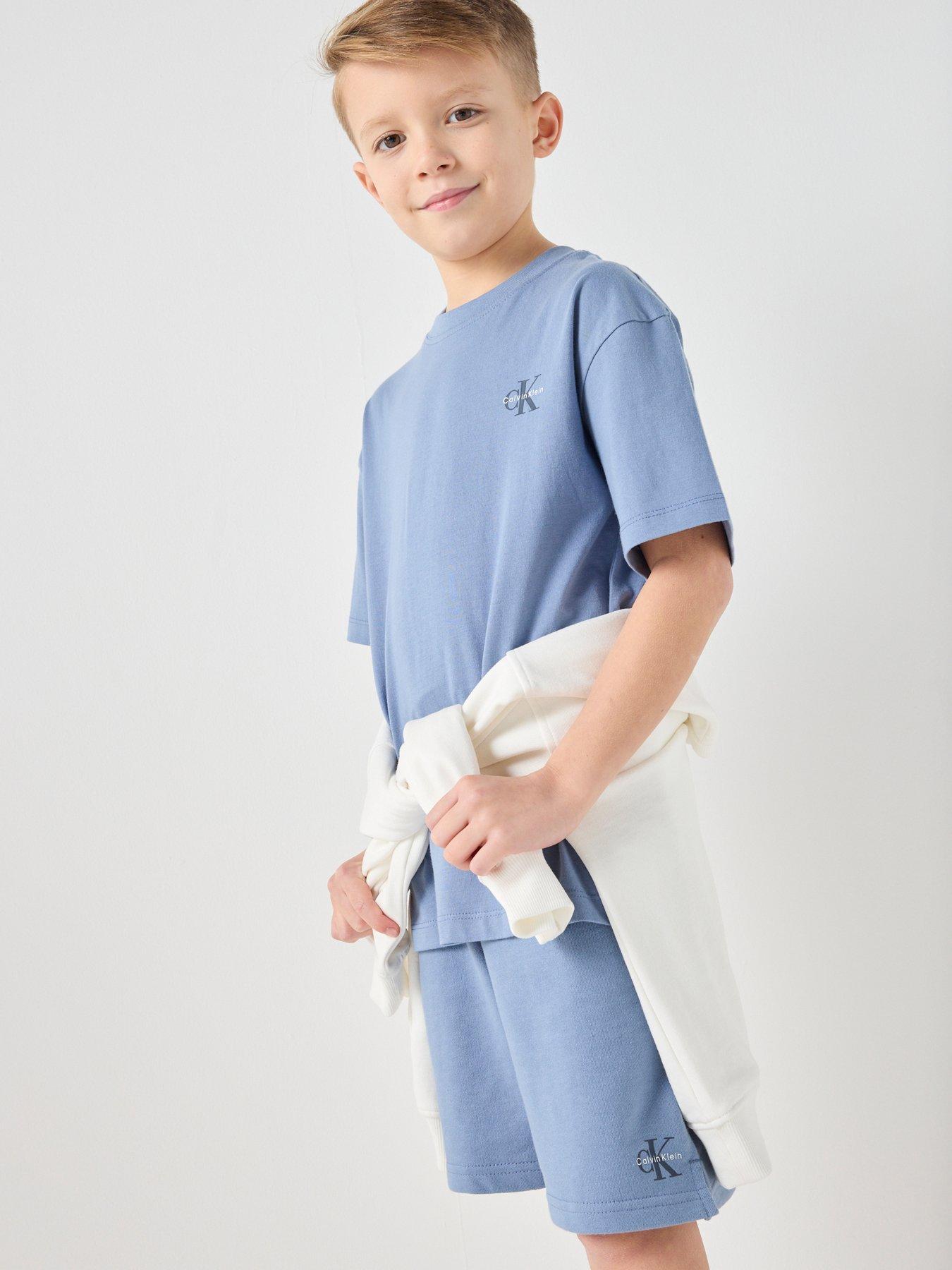 Calvin Klein Jeans Boys Short Sleeve T-Shirt And Short Set - Blue