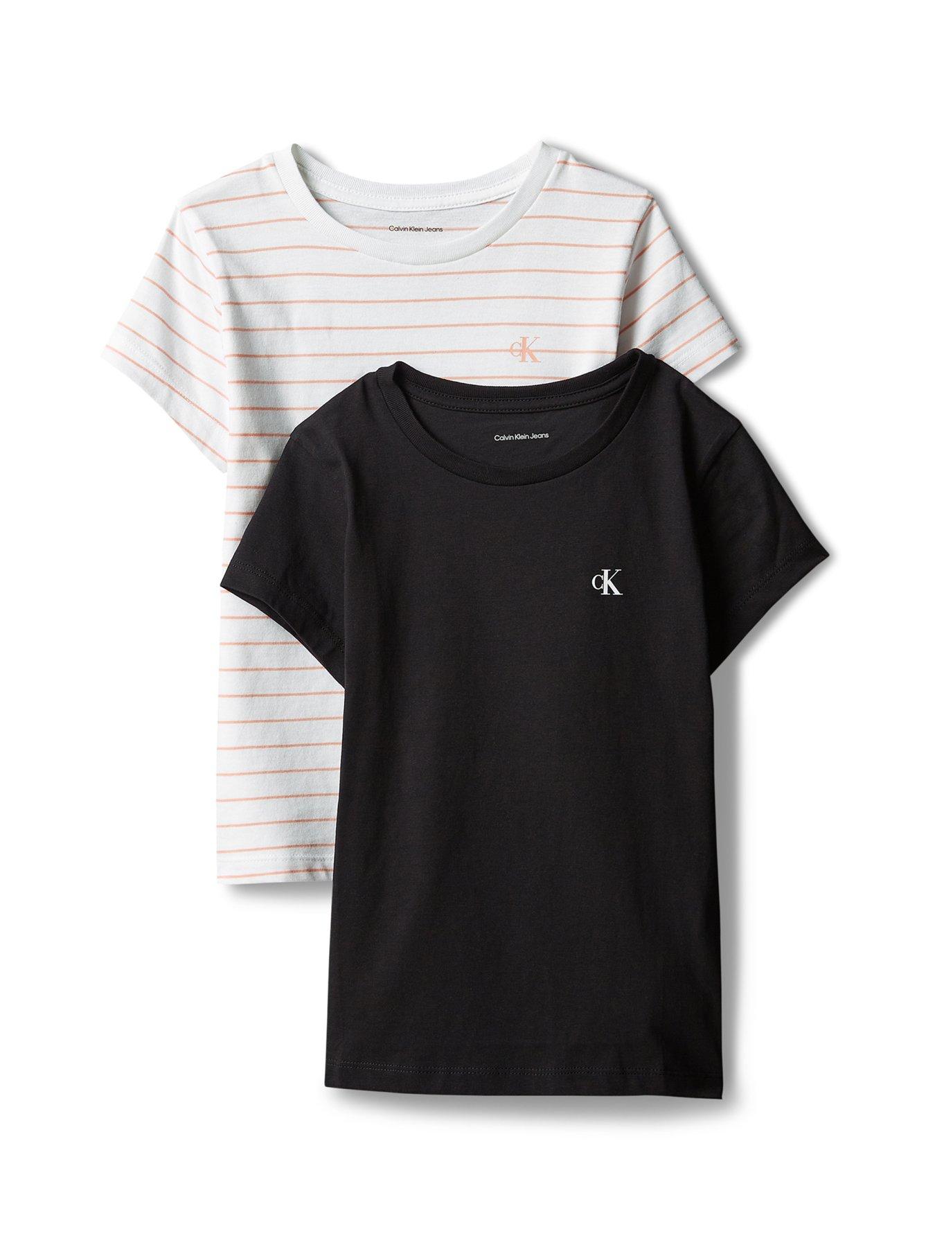 Calvin Klein Jeans Girls Ck 2 Pack Short Sleeve T-Shirts - Multi