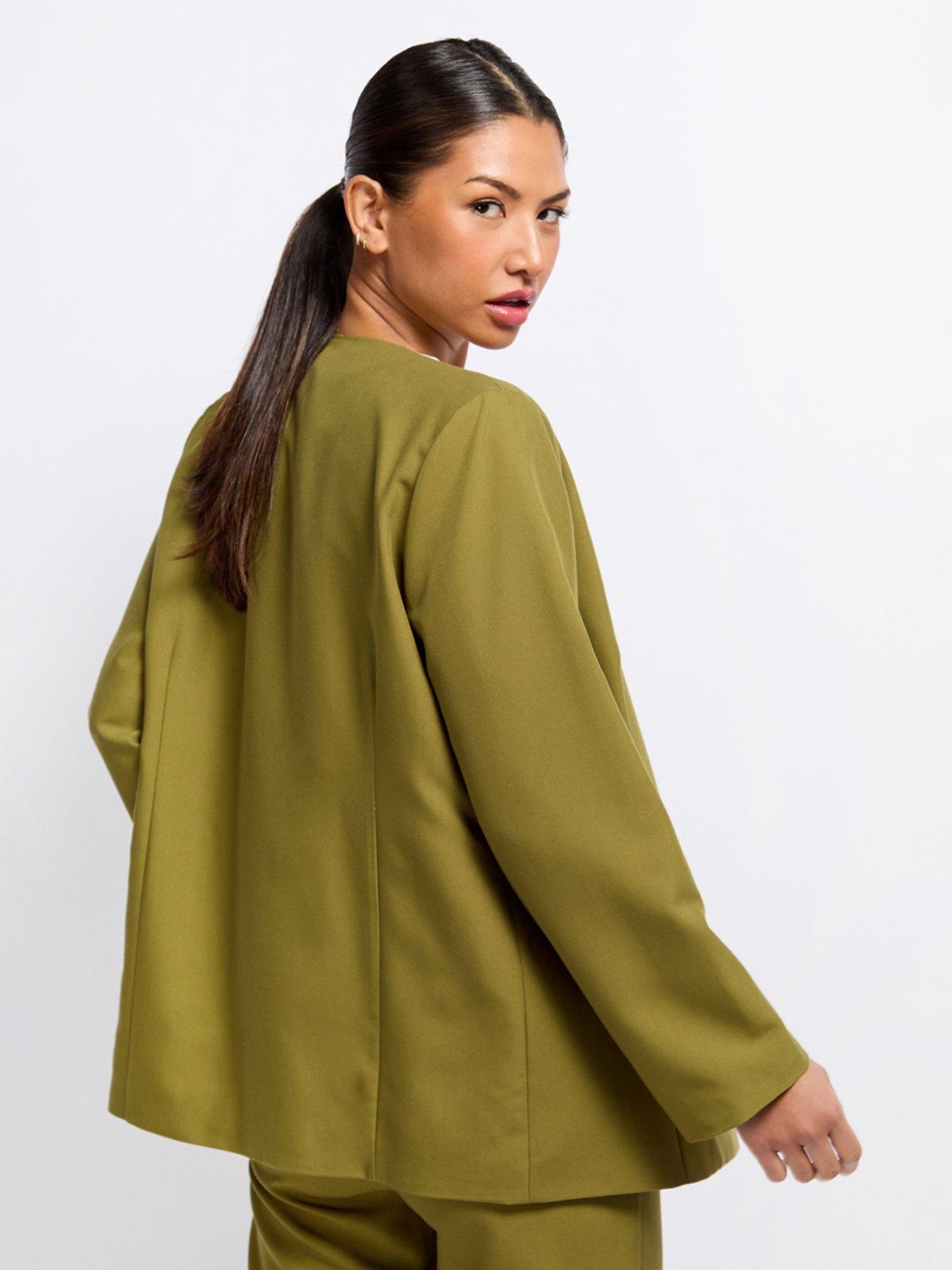 Image 2 of 5 of Little Mistress Olive Blazer - Green