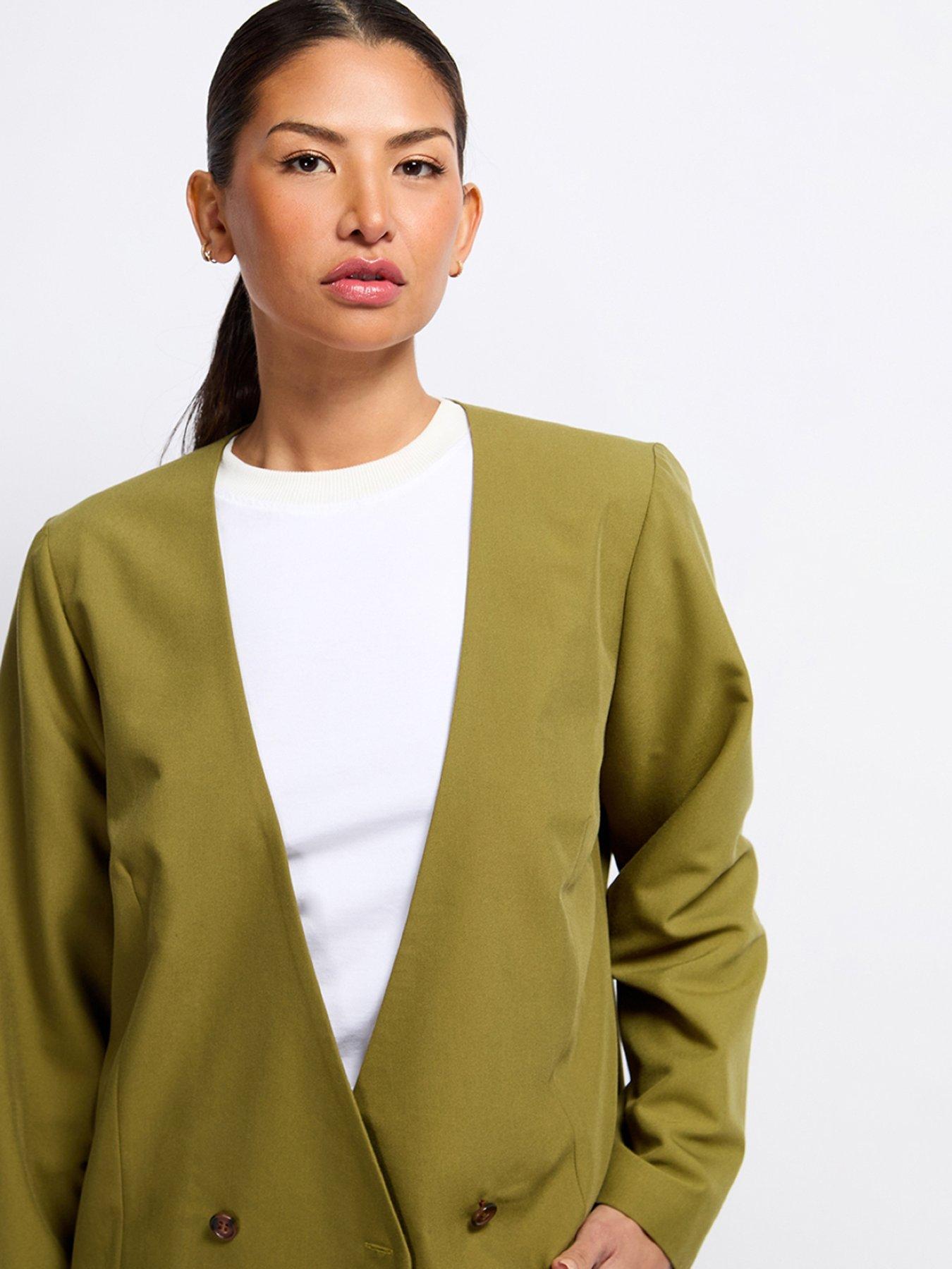 Image 4 of 5 of Little Mistress Olive Blazer - Green