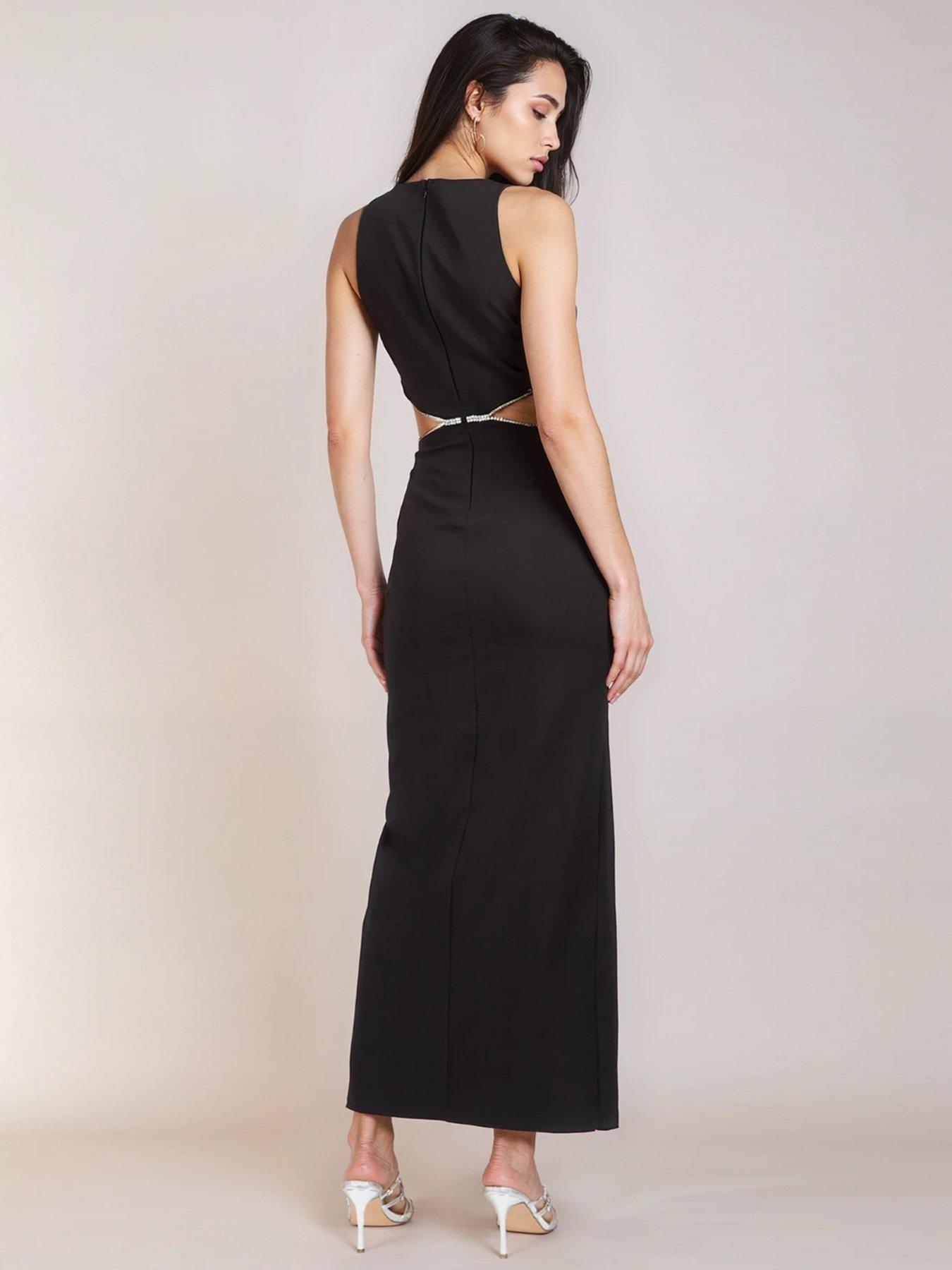  image of little-mistress-diamante-cut-out-maxi-dress-by-chloe-lewis-ndash-black