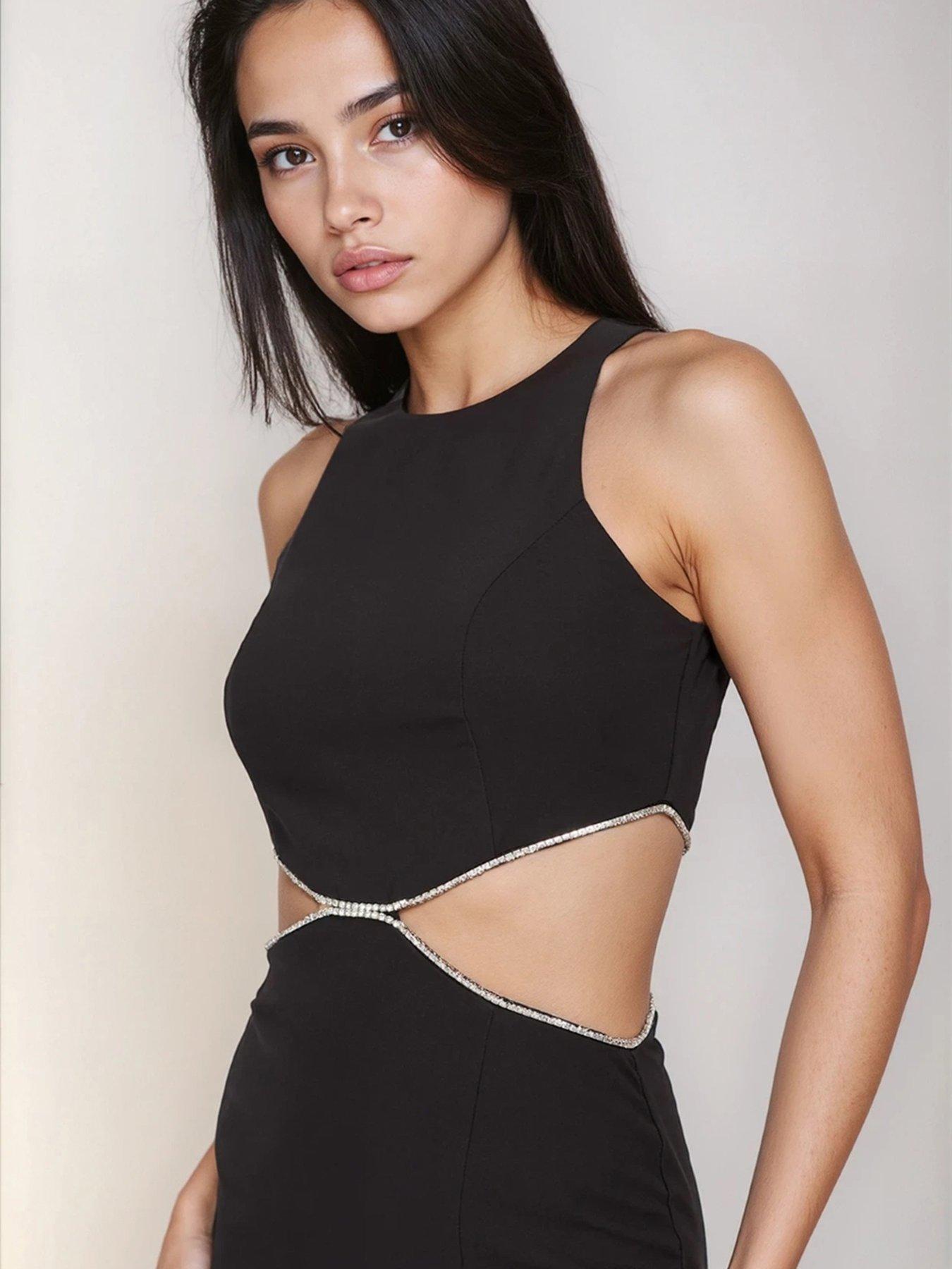  image of little-mistress-diamante-cut-out-maxi-dress-by-chloe-lewis-ndash-black