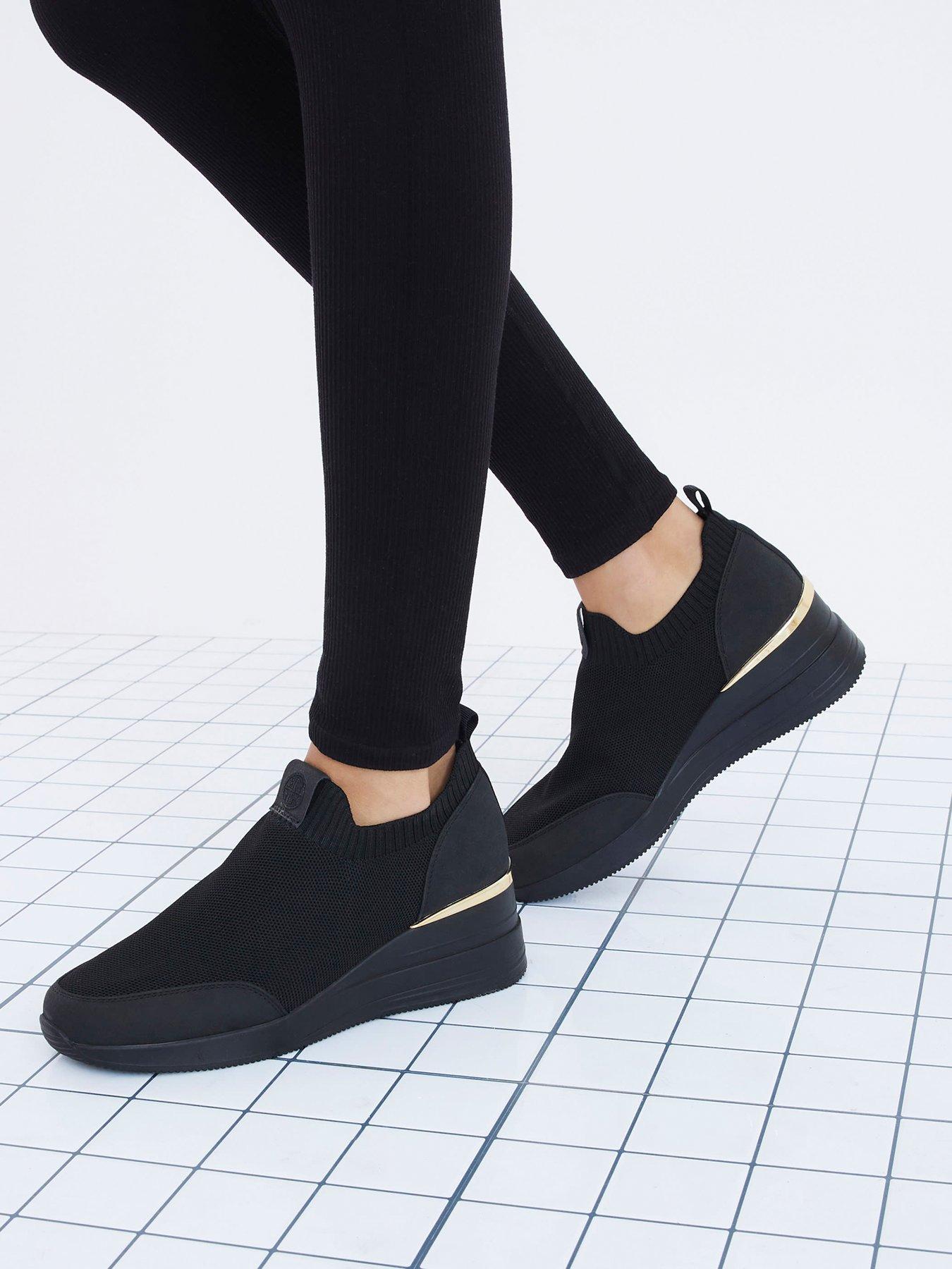 Image 1 of 6 of River Island Wedge Runner - Black