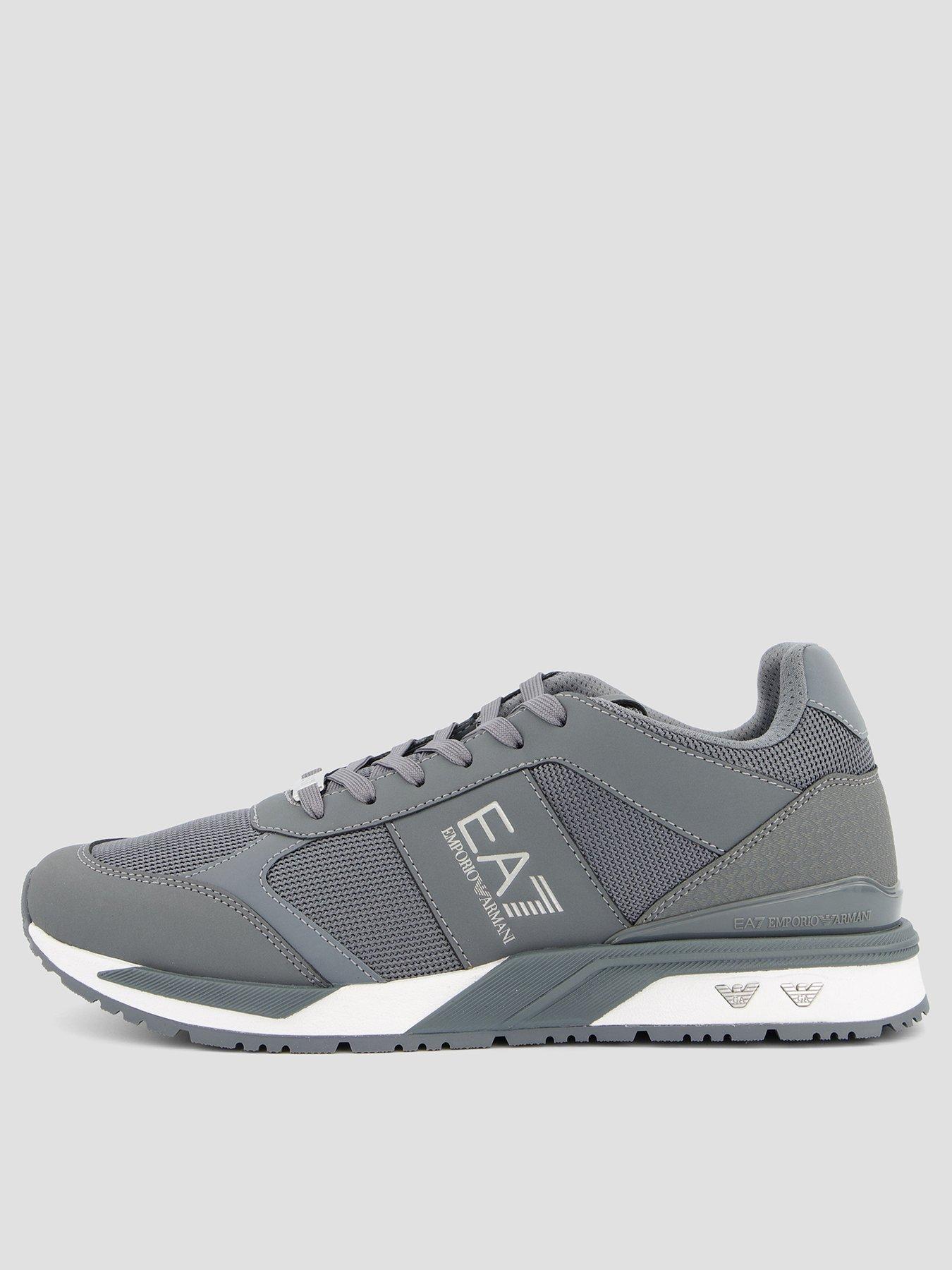 EA7 Emporio Armani Mesh  &  Pu Trainers - Grey