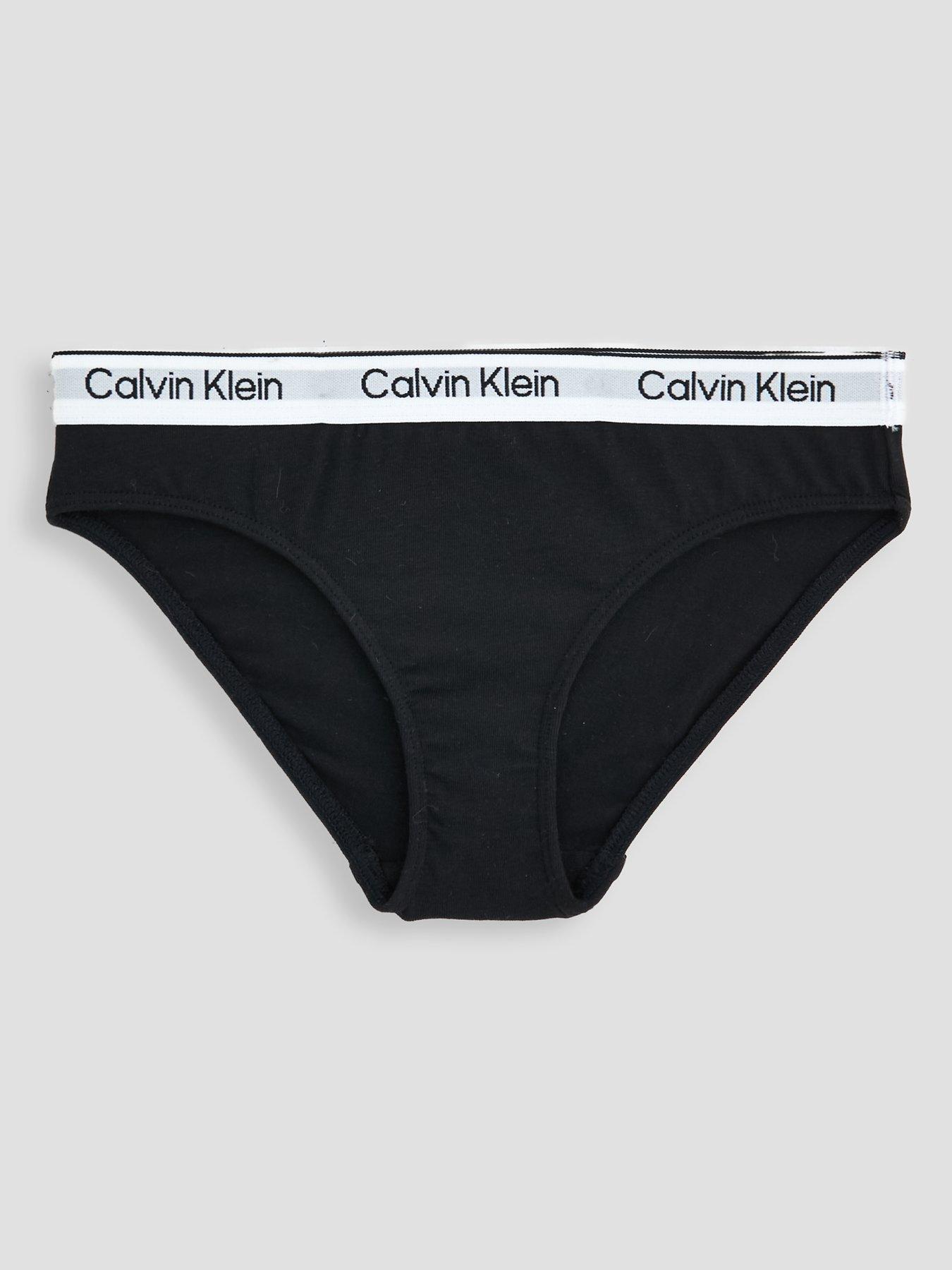 Image 3 of 4 of Calvin Klein Girls 3 Pack Modern Cotton Bikini Briefs - Multi