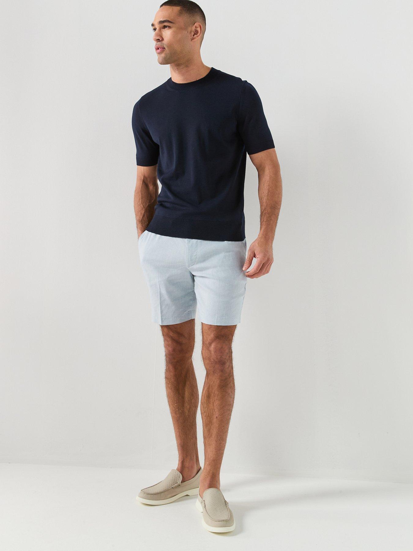 Image 3 of 5 of BOSS H-Umauro Merino Short Sleeve Knitted Jumper - Dark Blue