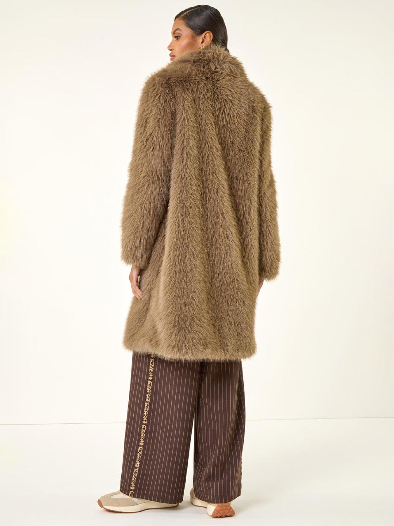  image of roman-premium-faux-fur-coat-brown