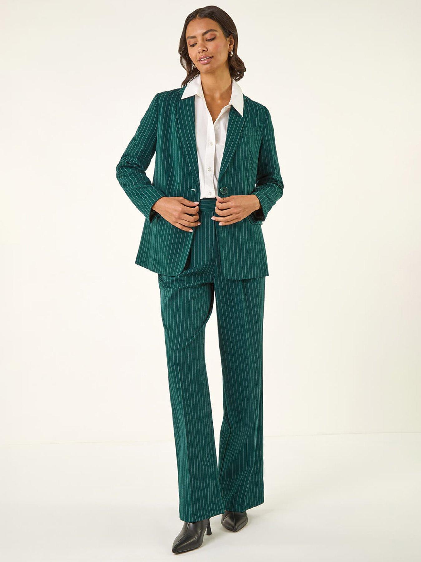 Image 3 of 6 of Roman Tailored Pinstripe Blazer