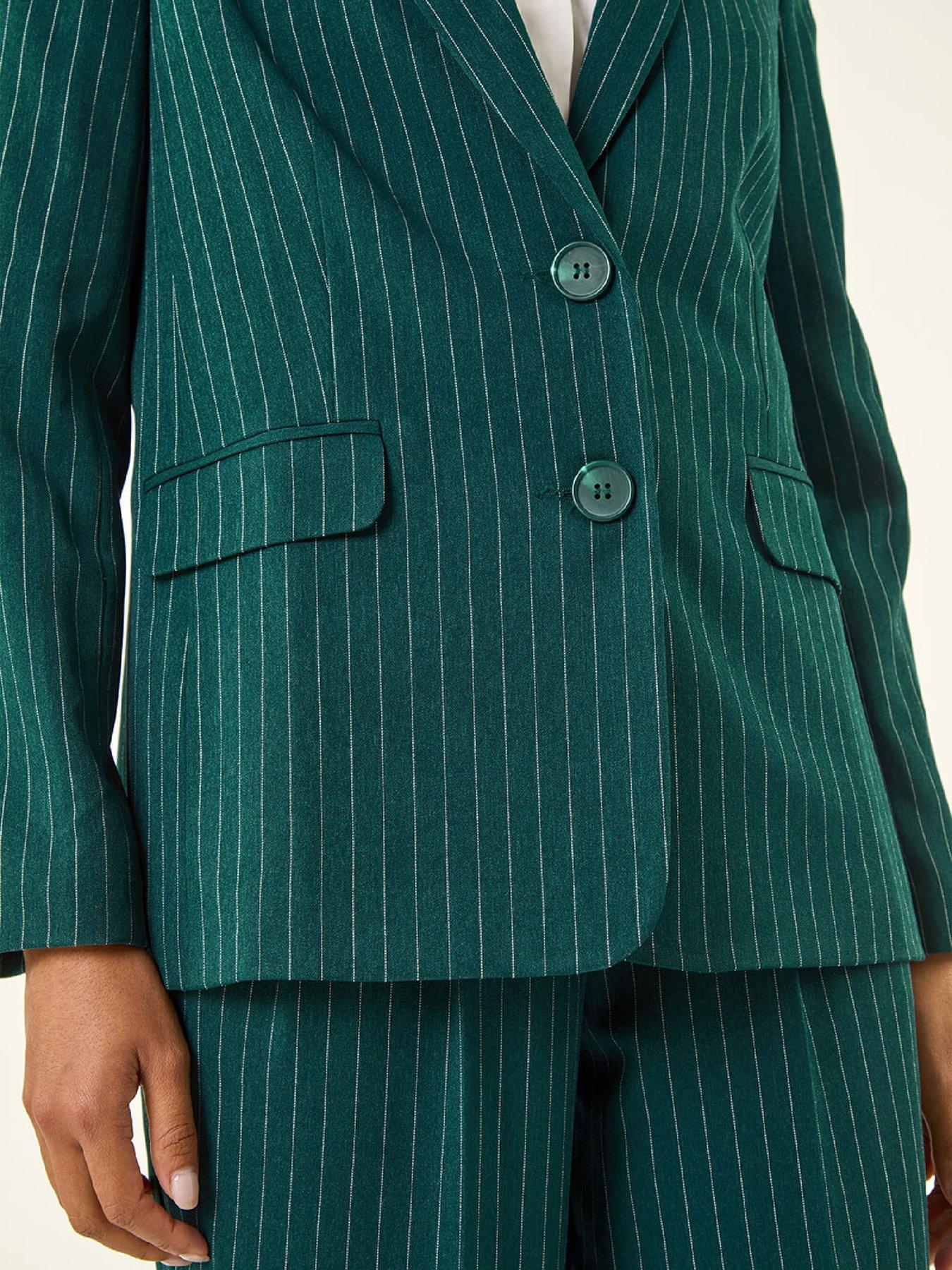 Image 6 of 6 of Roman Tailored Pinstripe Blazer
