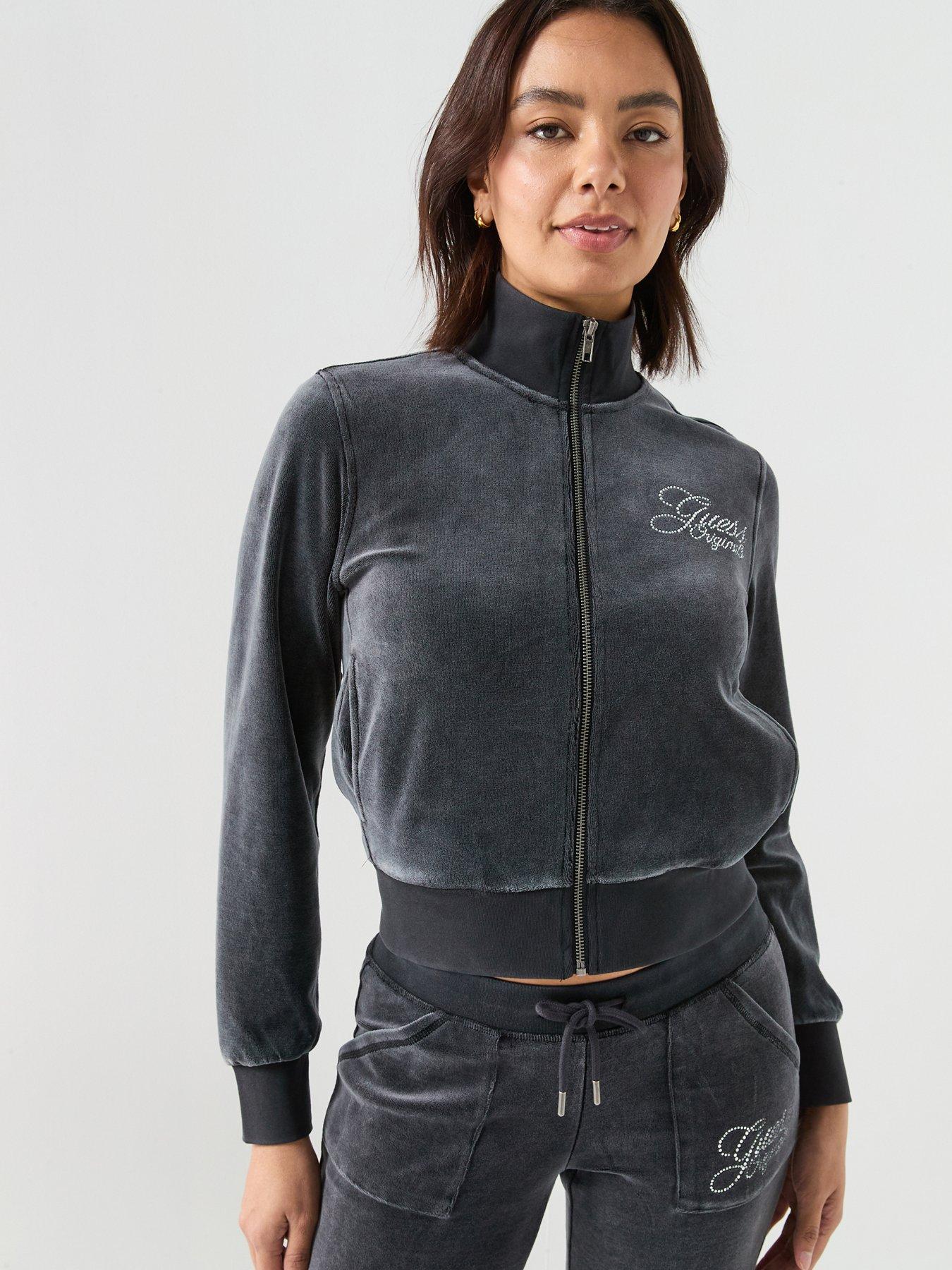  image of guess-jeans-rhinestone-jacket-black