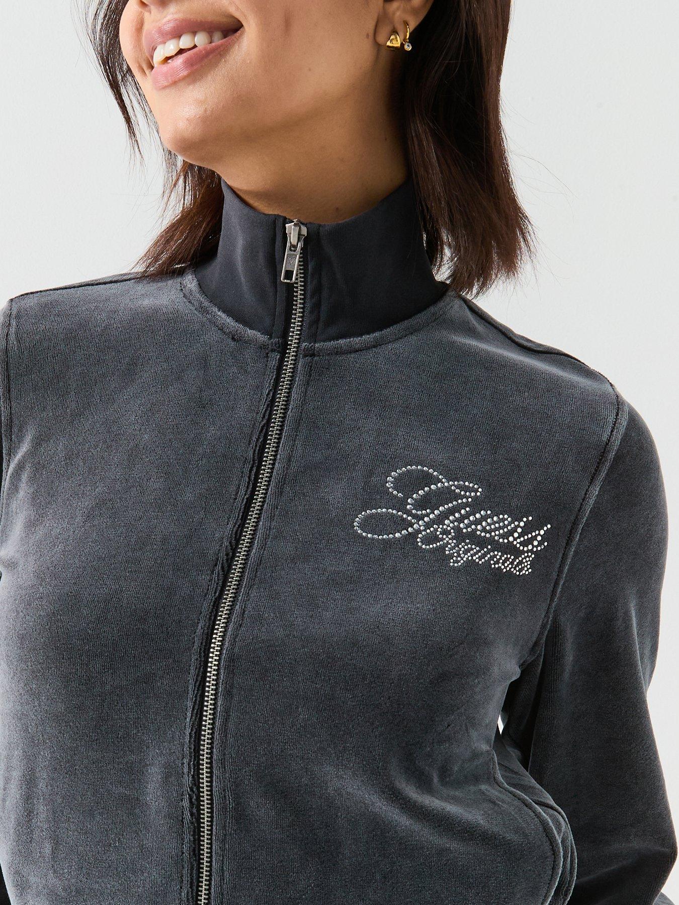  image of guess-jeans-rhinestone-jacket-black