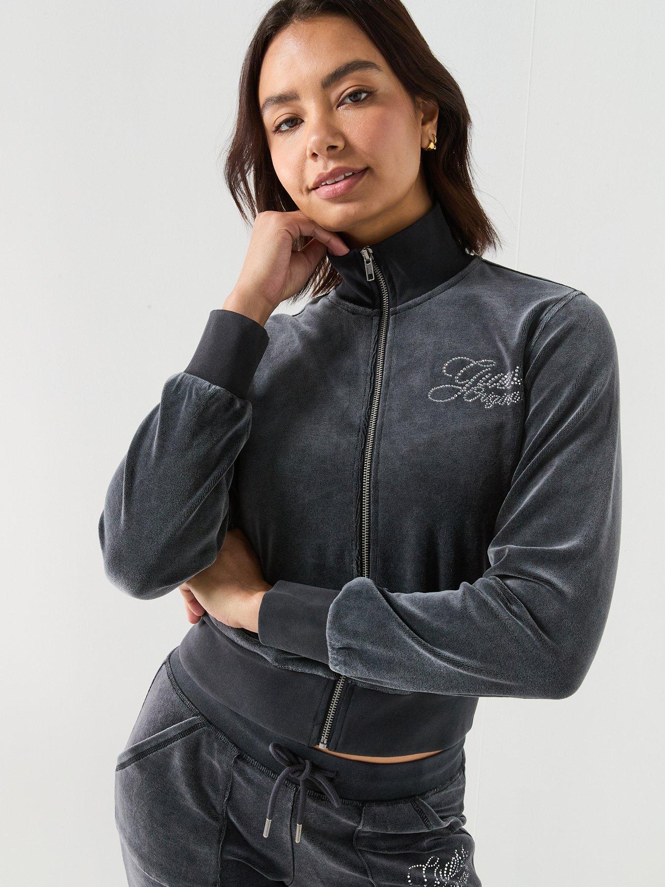  image of guess-jeans-rhinestone-jacket-black