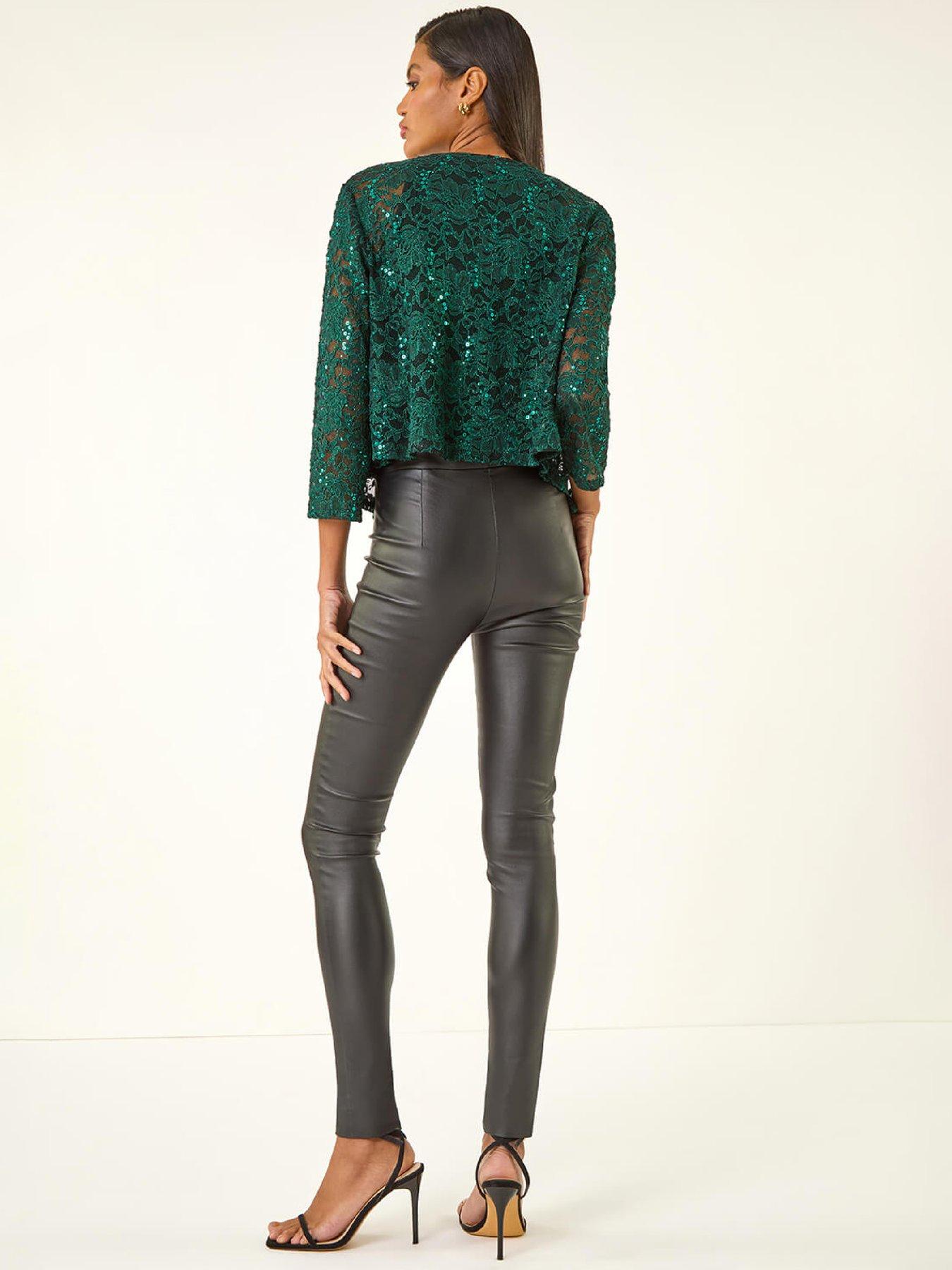 stillFront image of roman-glitter-sequin-lace-top