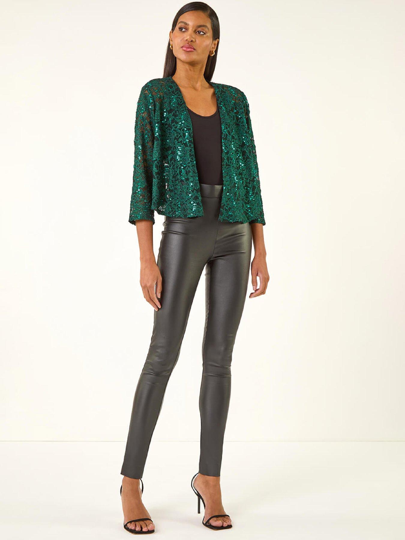  image of roman-glitter-sequin-lace-top