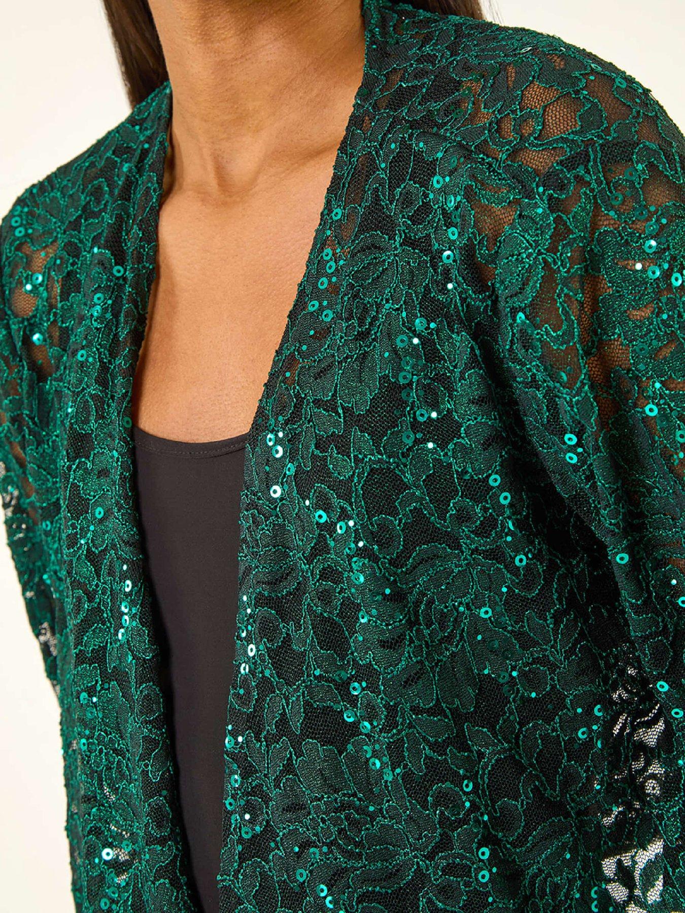  image of roman-glitter-sequin-lace-top