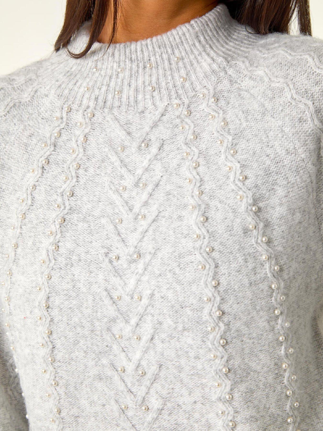  image of roman-petite-cable-knit-pearl-jumper