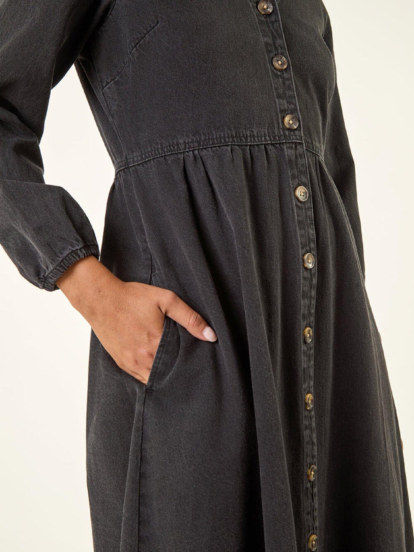  image of roman-denim-button-through-midi-dress