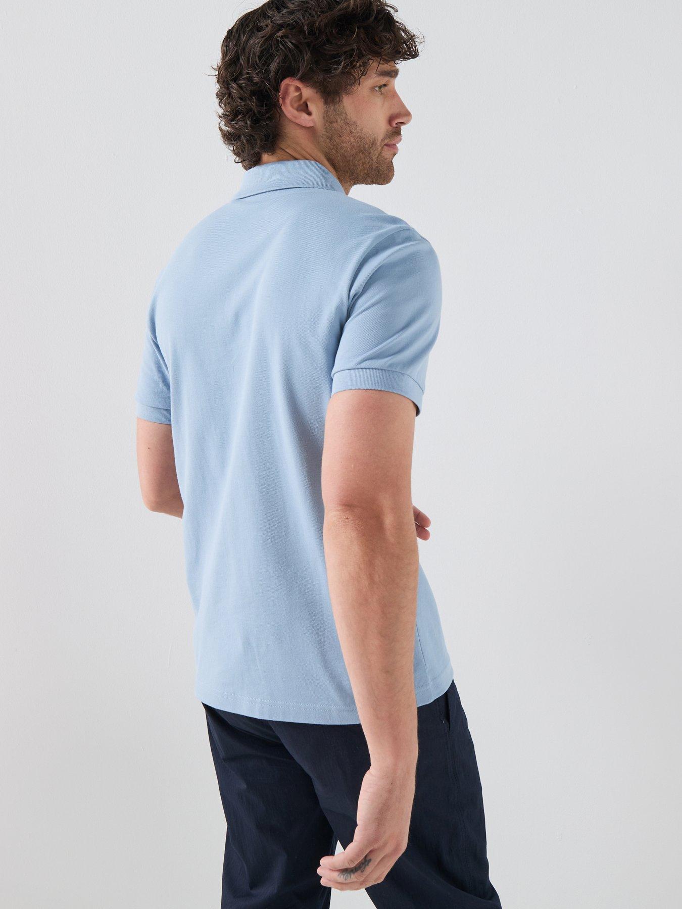 Image 2 of 4 of BOSS Passerzip Zipped Polo Shirt - Light Blue