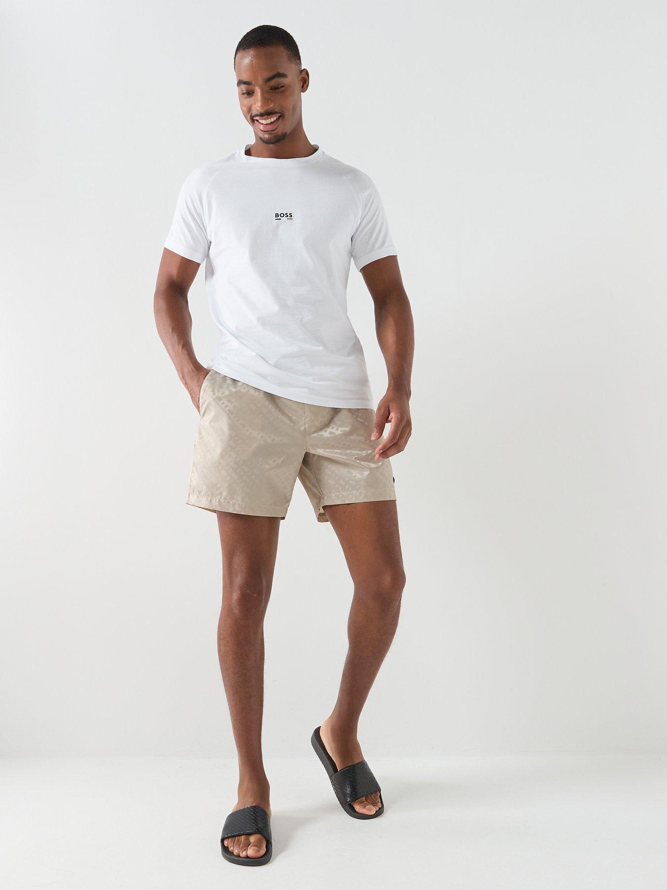  image of boss-jacques-jacquard-monogram-swim-shorts-light-beige