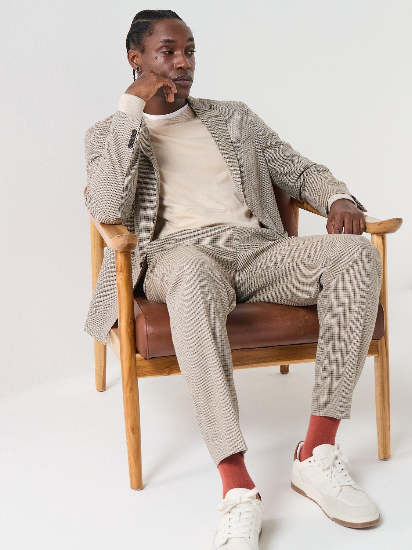  image of barbour-forstone-houndstooth-trousers-grey