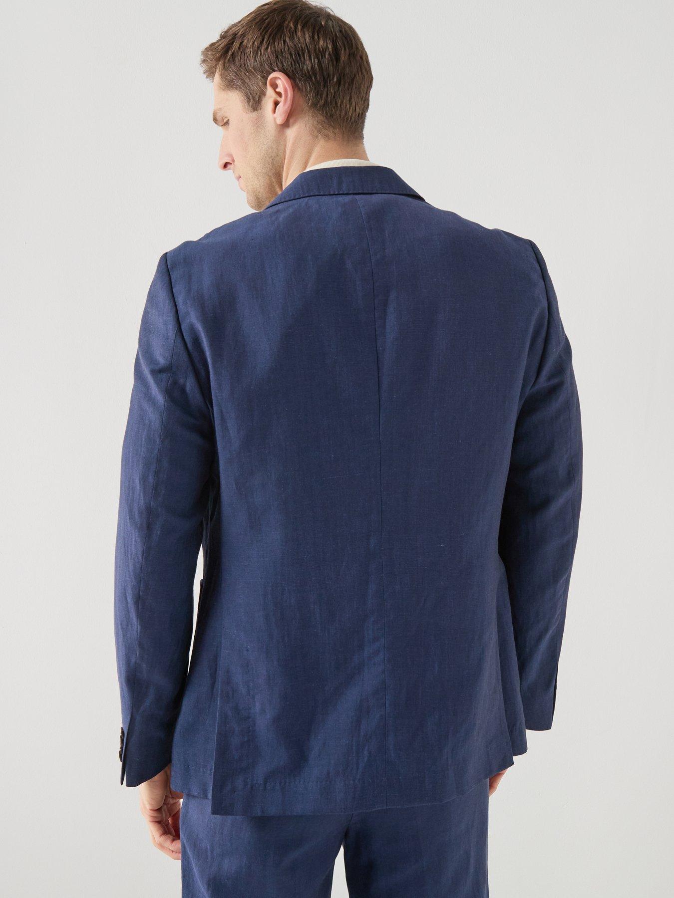 stillFront image of barbour-willowtree-linen-blend-blazer-navy