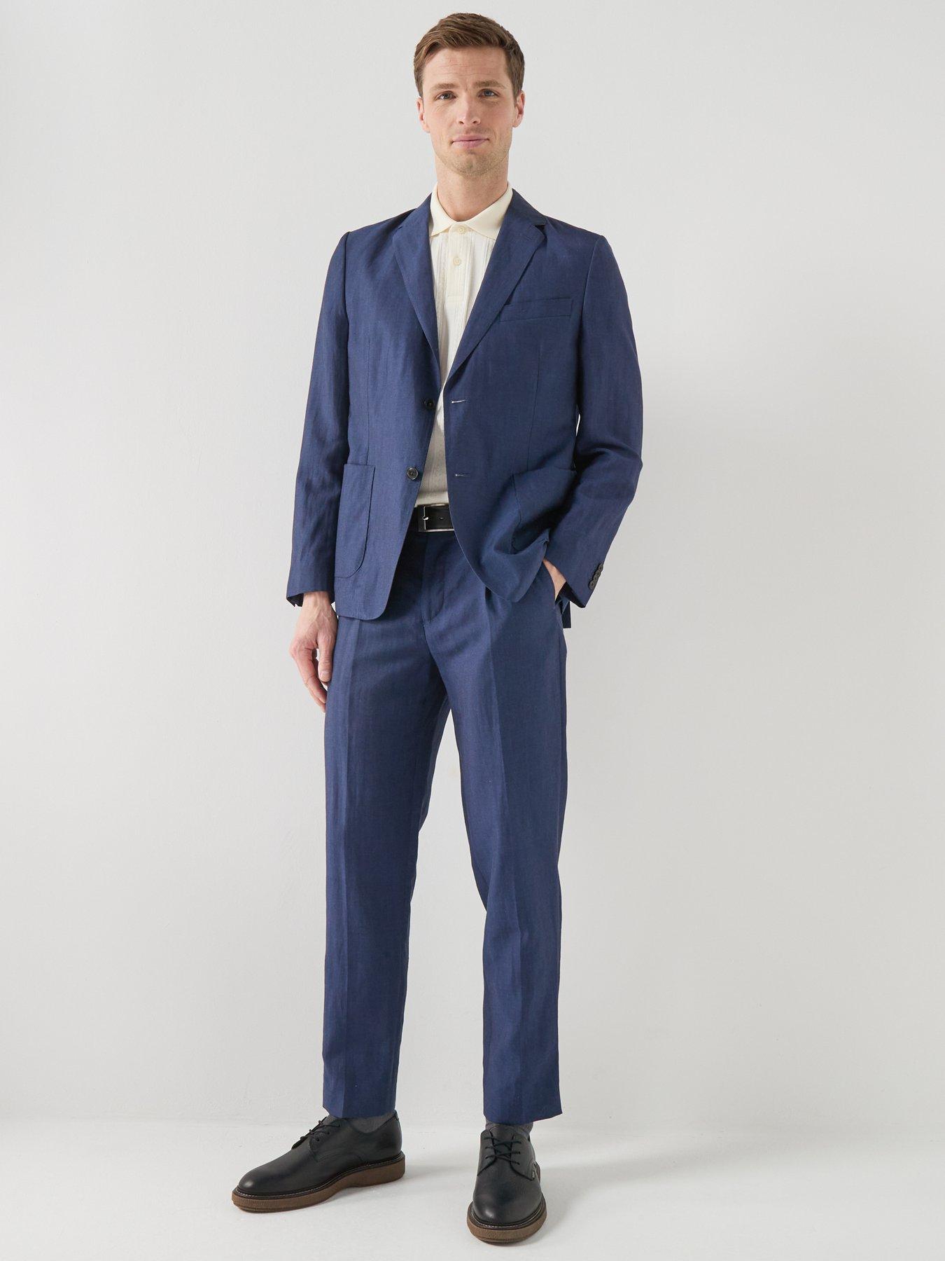  image of barbour-willowtree-linen-blend-blazer-navy